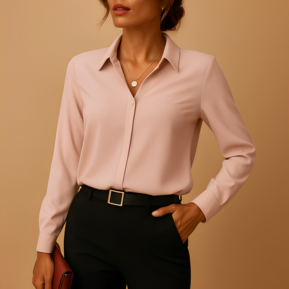 Aldith - Elegante Bluse mit langen Ärmeln und einfarbig für Damen