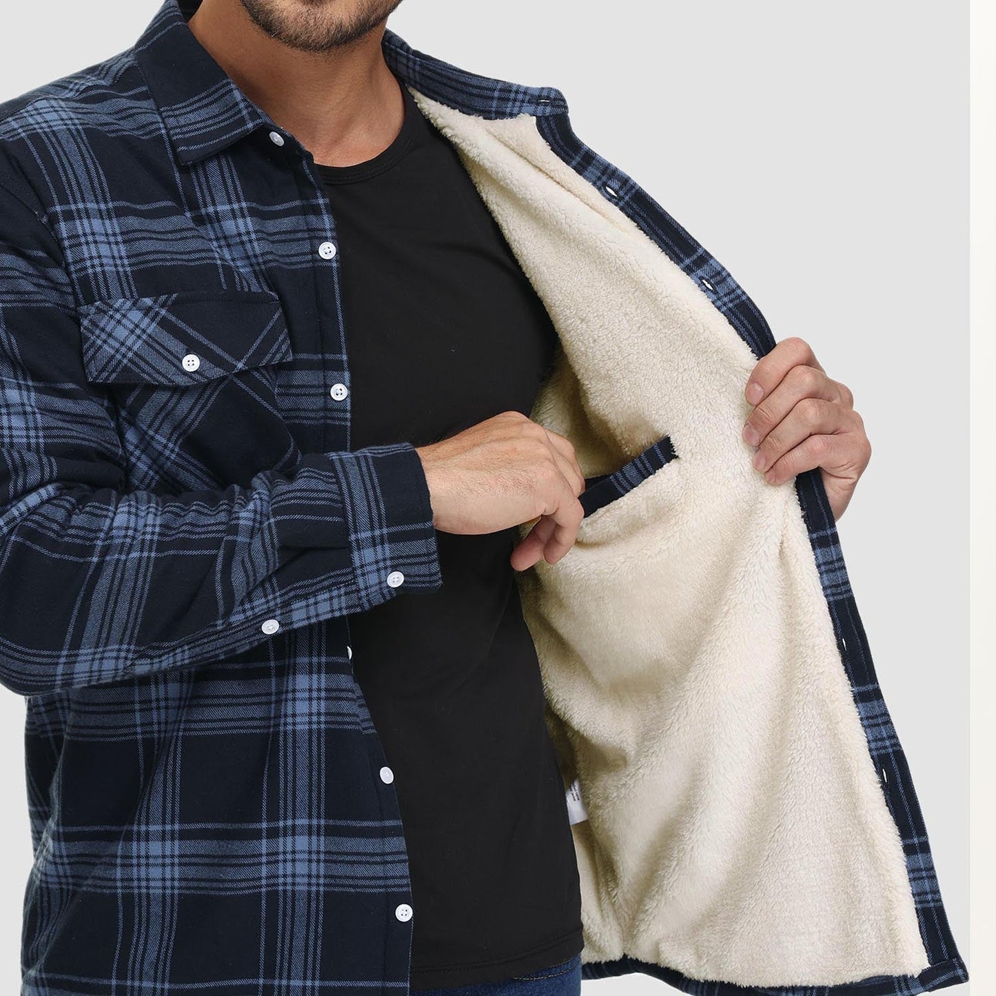 Marlon – Karierte Winter Overshirtjacke für Herren