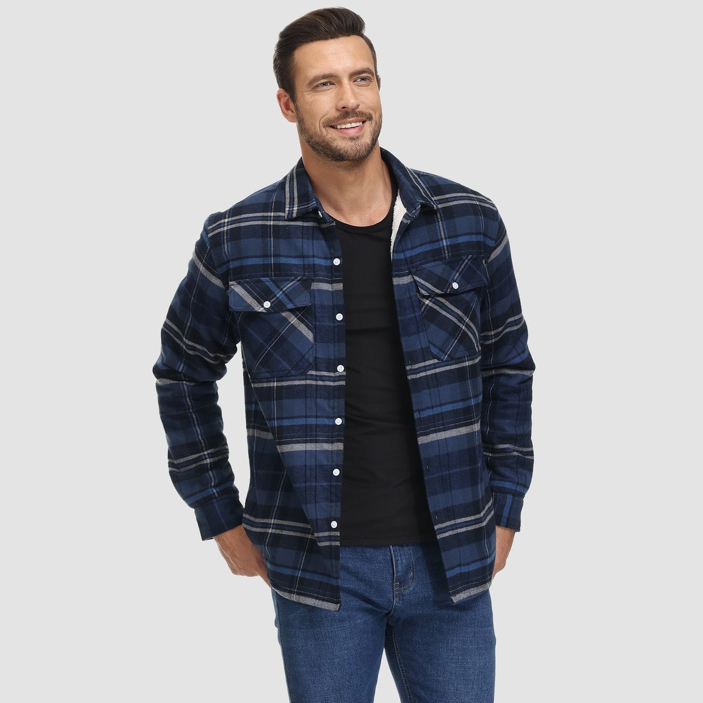 Marlon – Karierte Winter Overshirtjacke für Herren
