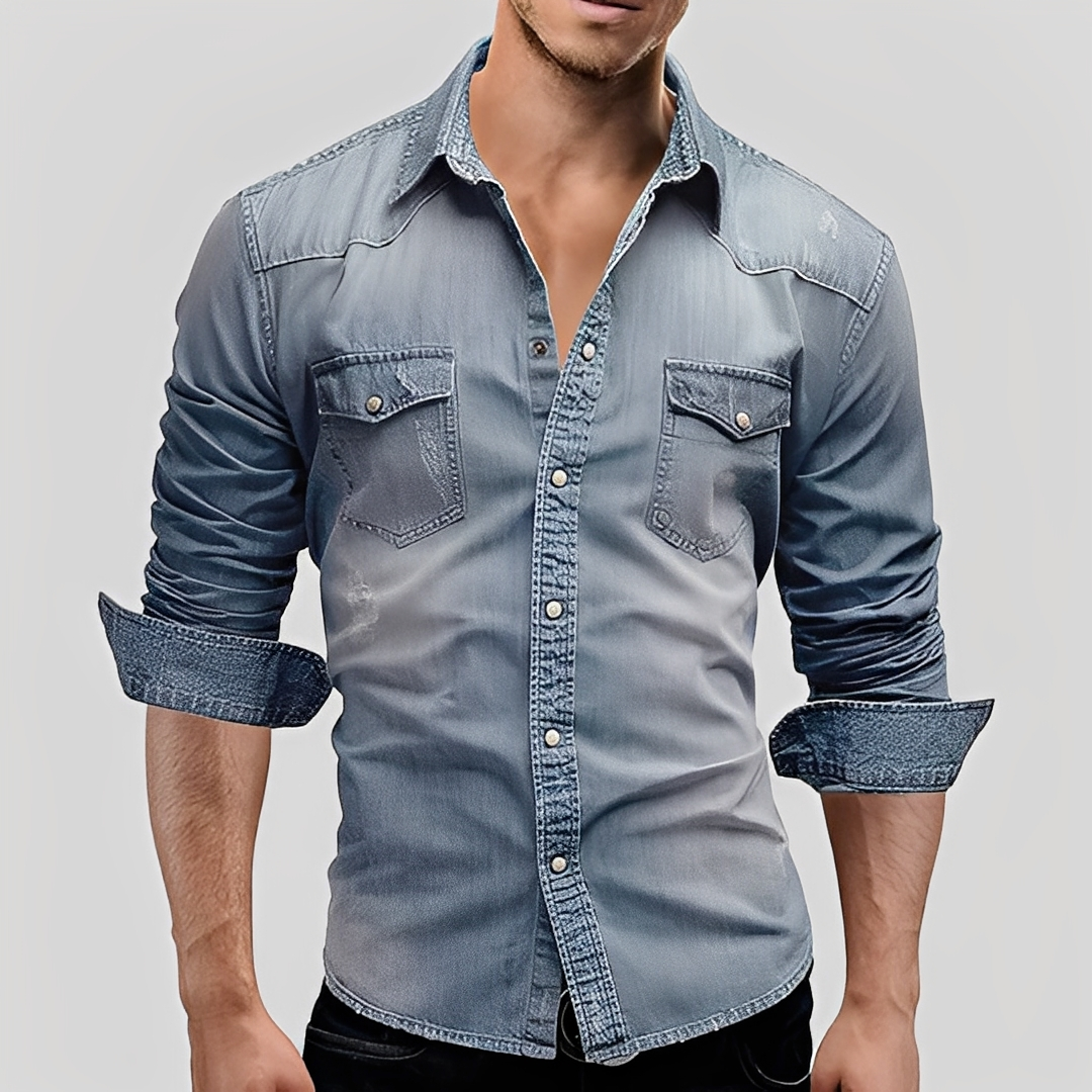 Antonin - Men's Long Sleeve Denim Shirt
