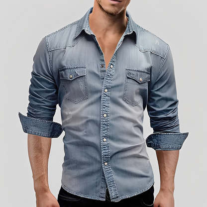 Antonin - Men's Long Sleeve Denim Shirt