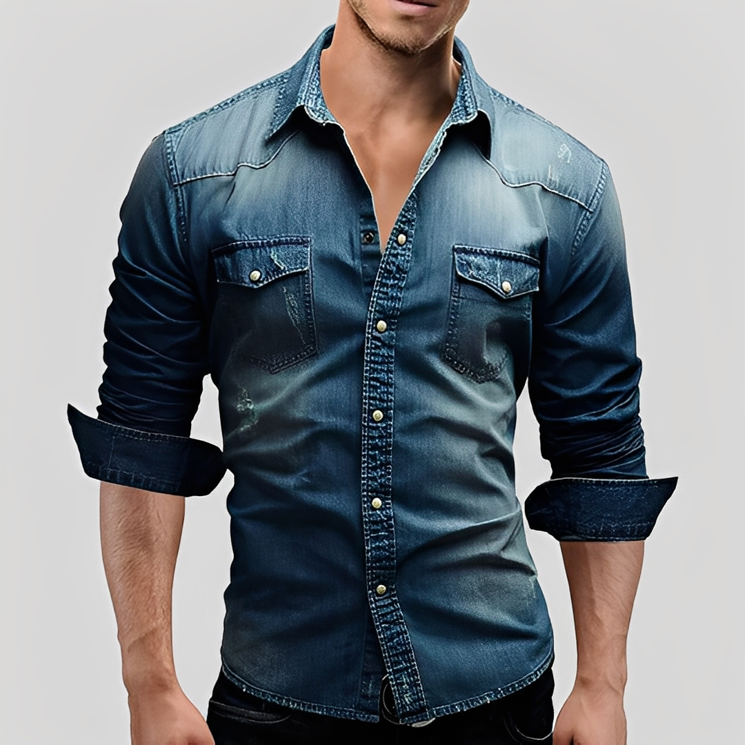 Antonin - Men's Long Sleeve Denim Shirt