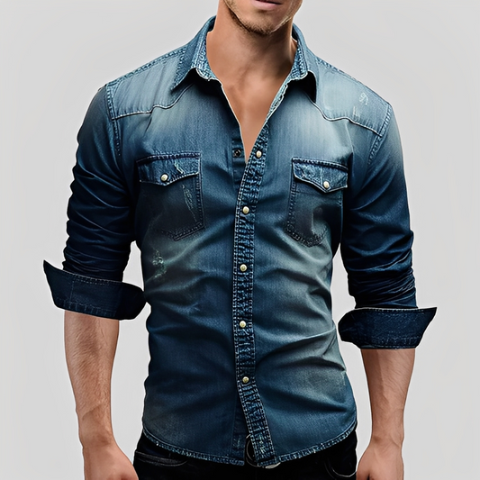 Antonin - Men's Long Sleeve Denim Shirt
