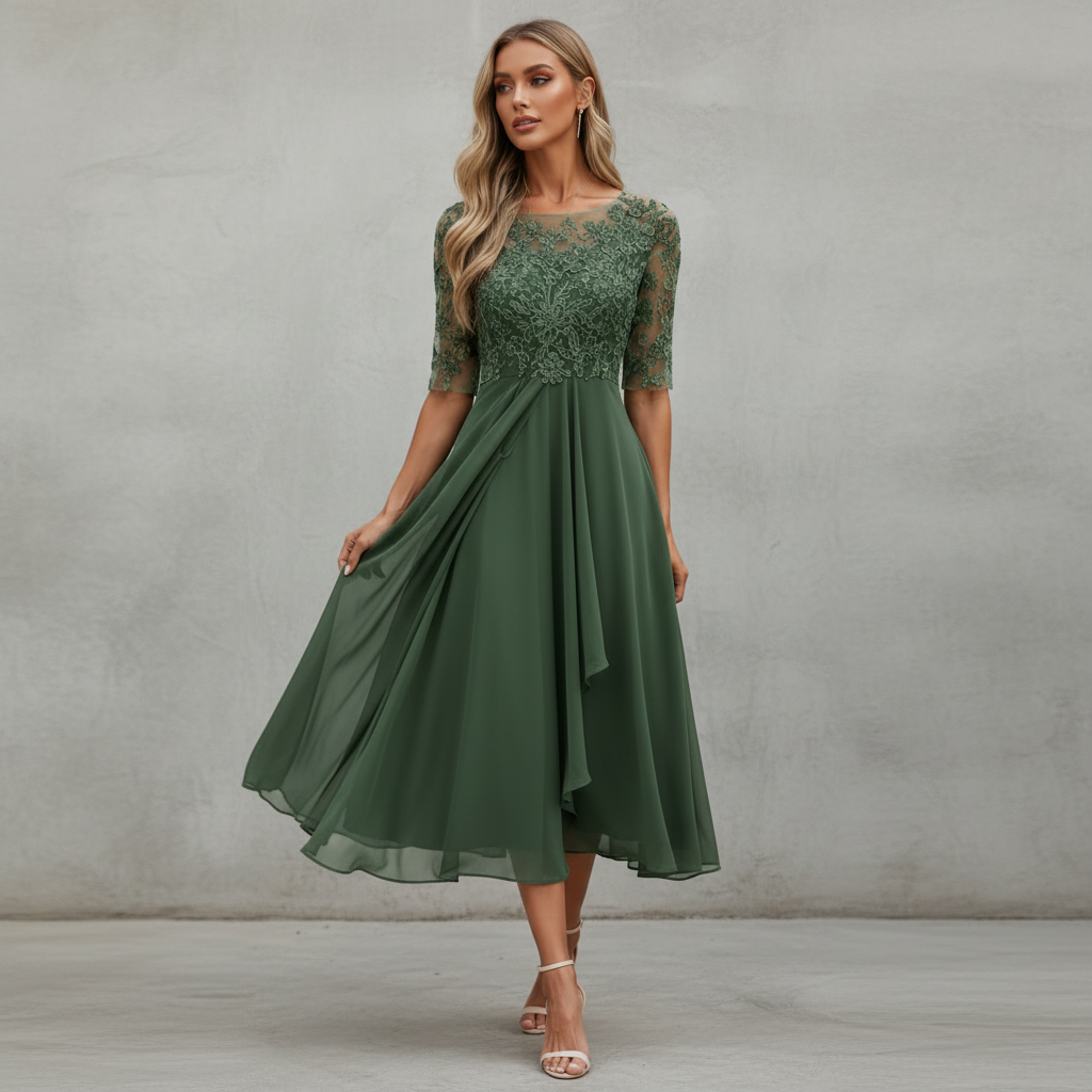 Yara - Schickes Chiffon-Midikleid