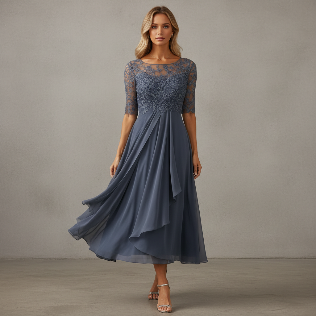 Yara - Schickes Chiffon-Midikleid