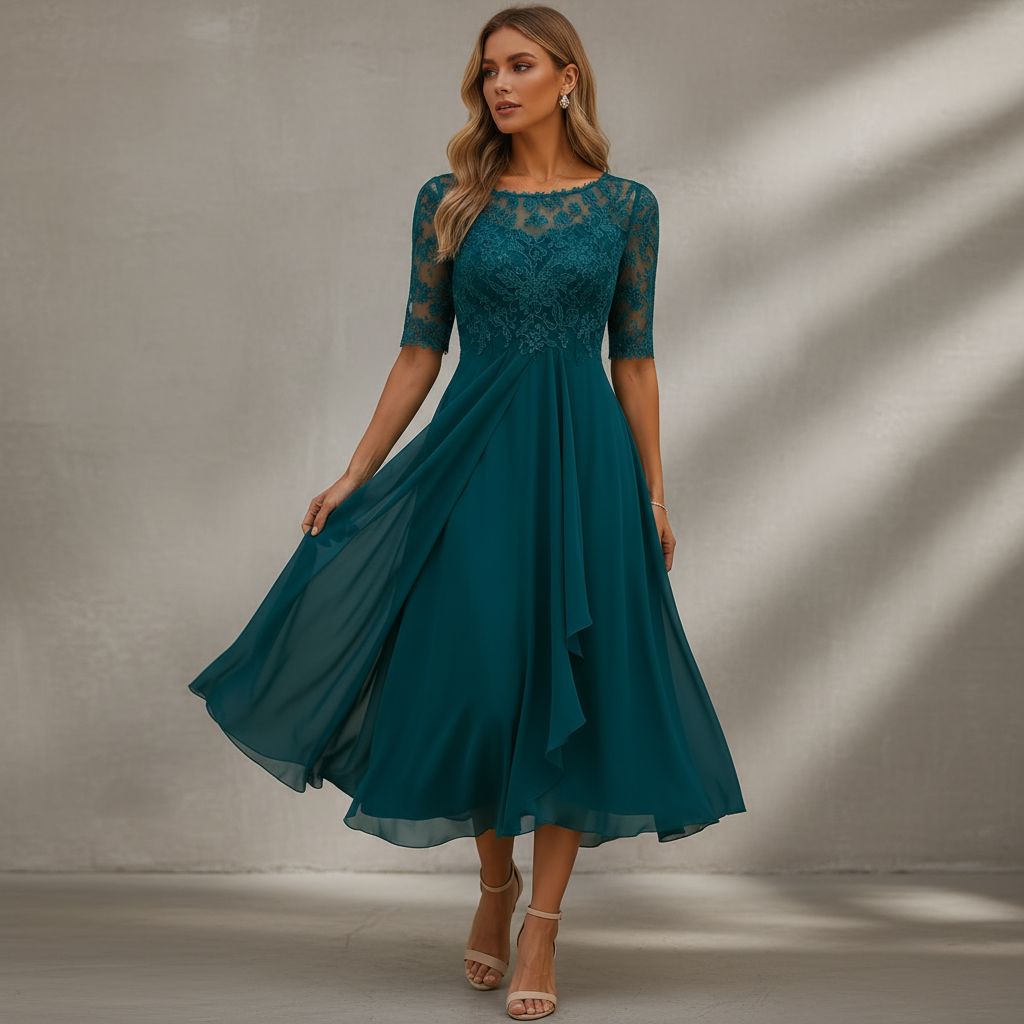 Yara - Schickes Chiffon-Midikleid