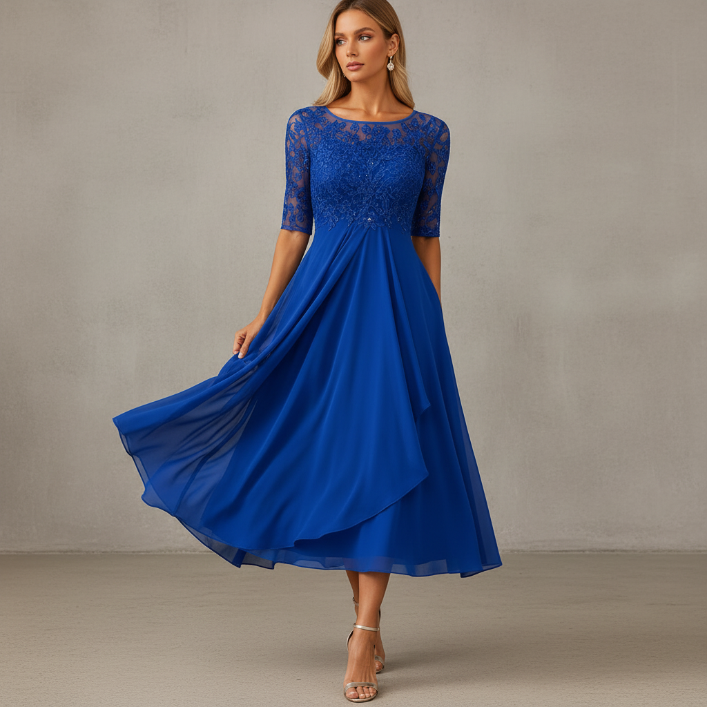 Yara - Schickes Chiffon-Midikleid