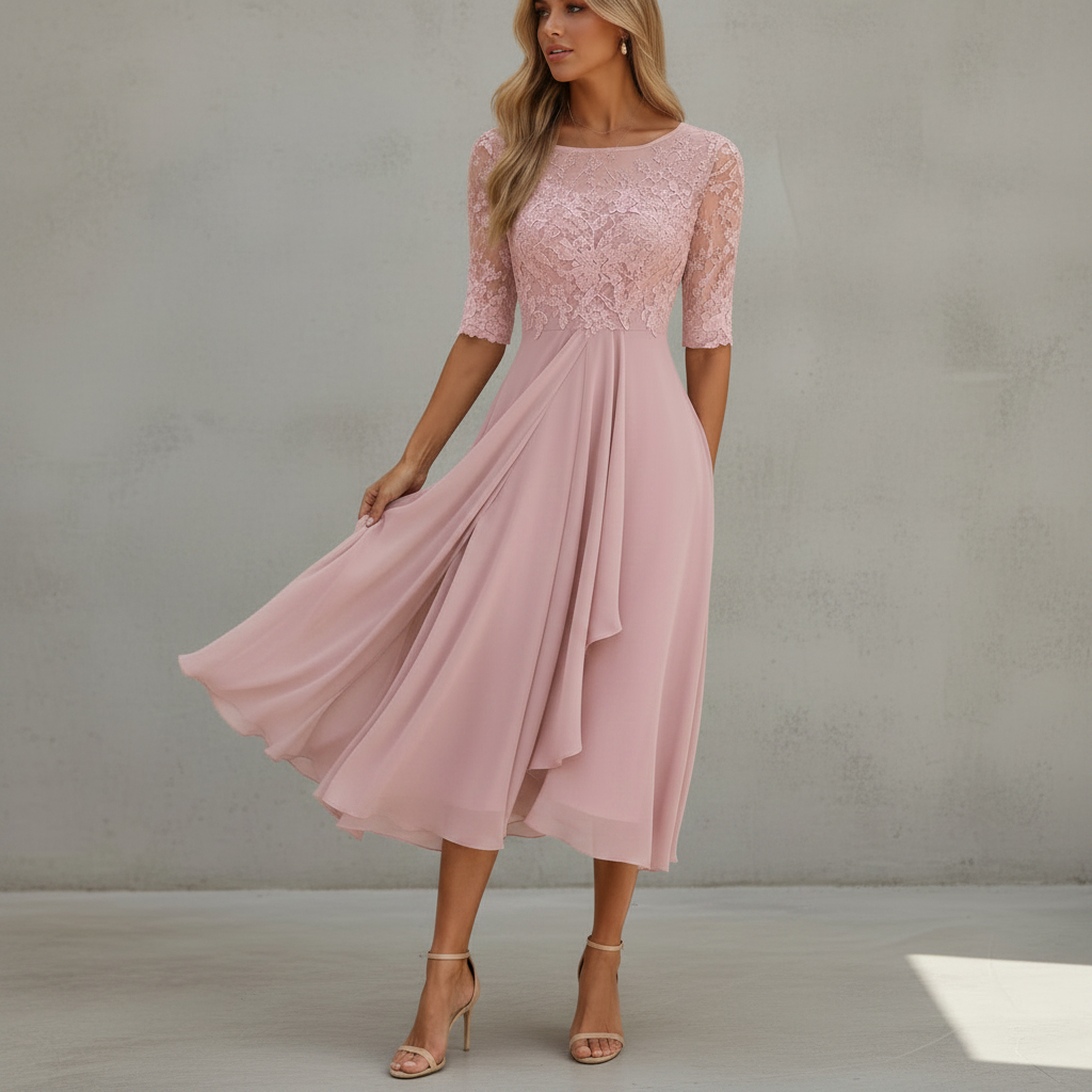 Yara - Schickes Chiffon-Midikleid
