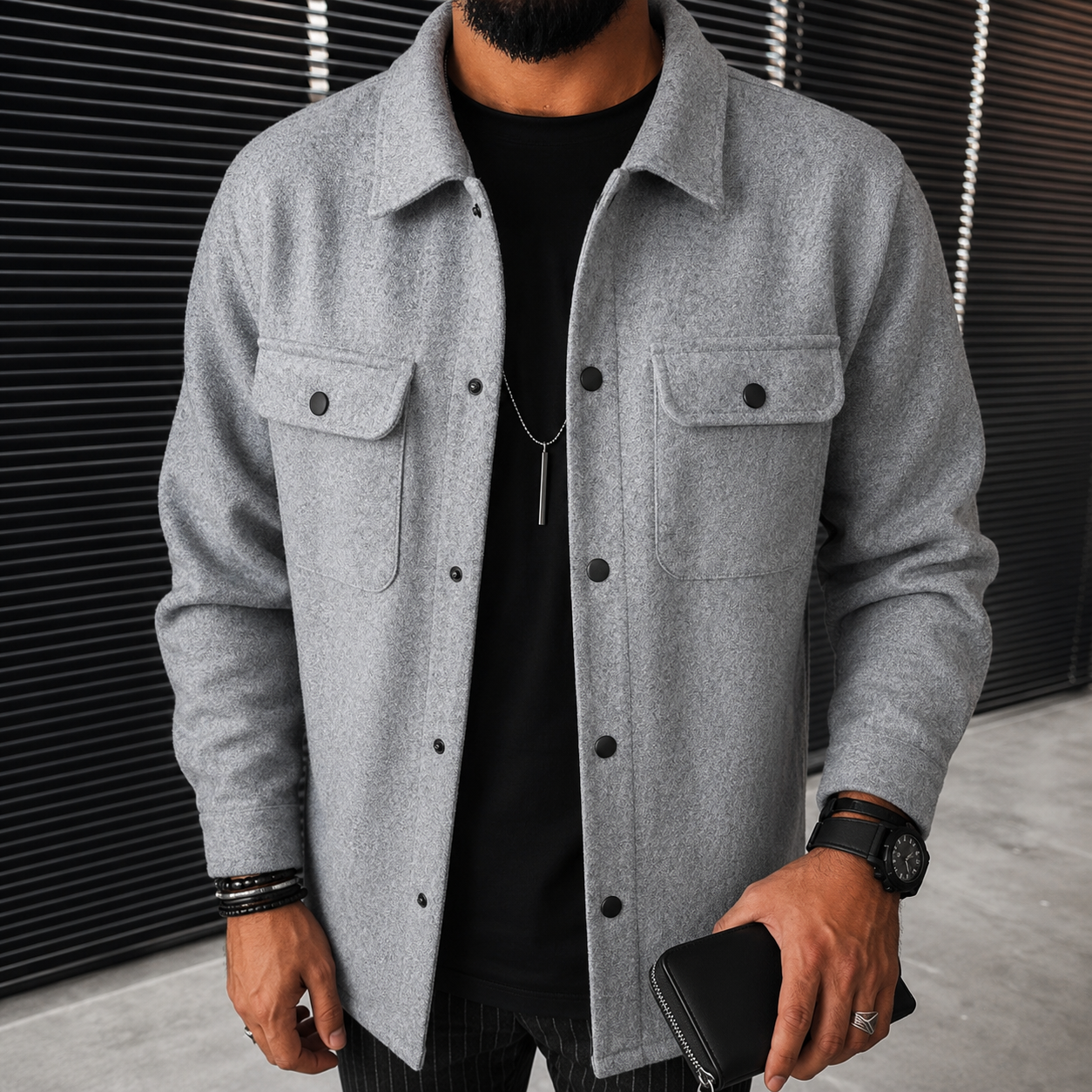 Finn – Overshirt mit Knöpfen für Herren