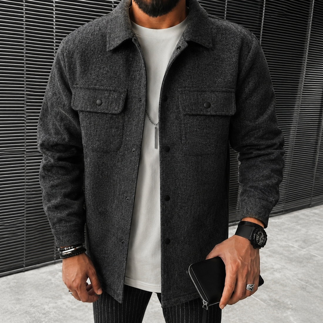 Finn – Overshirt mit Knöpfen für Herren