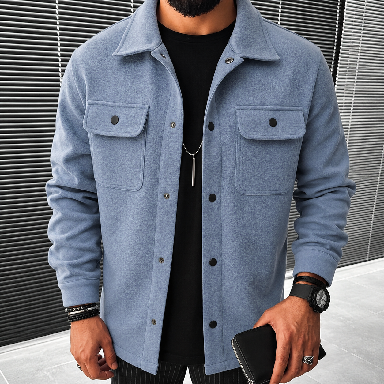 Finn – Overshirt mit Knöpfen für Herren