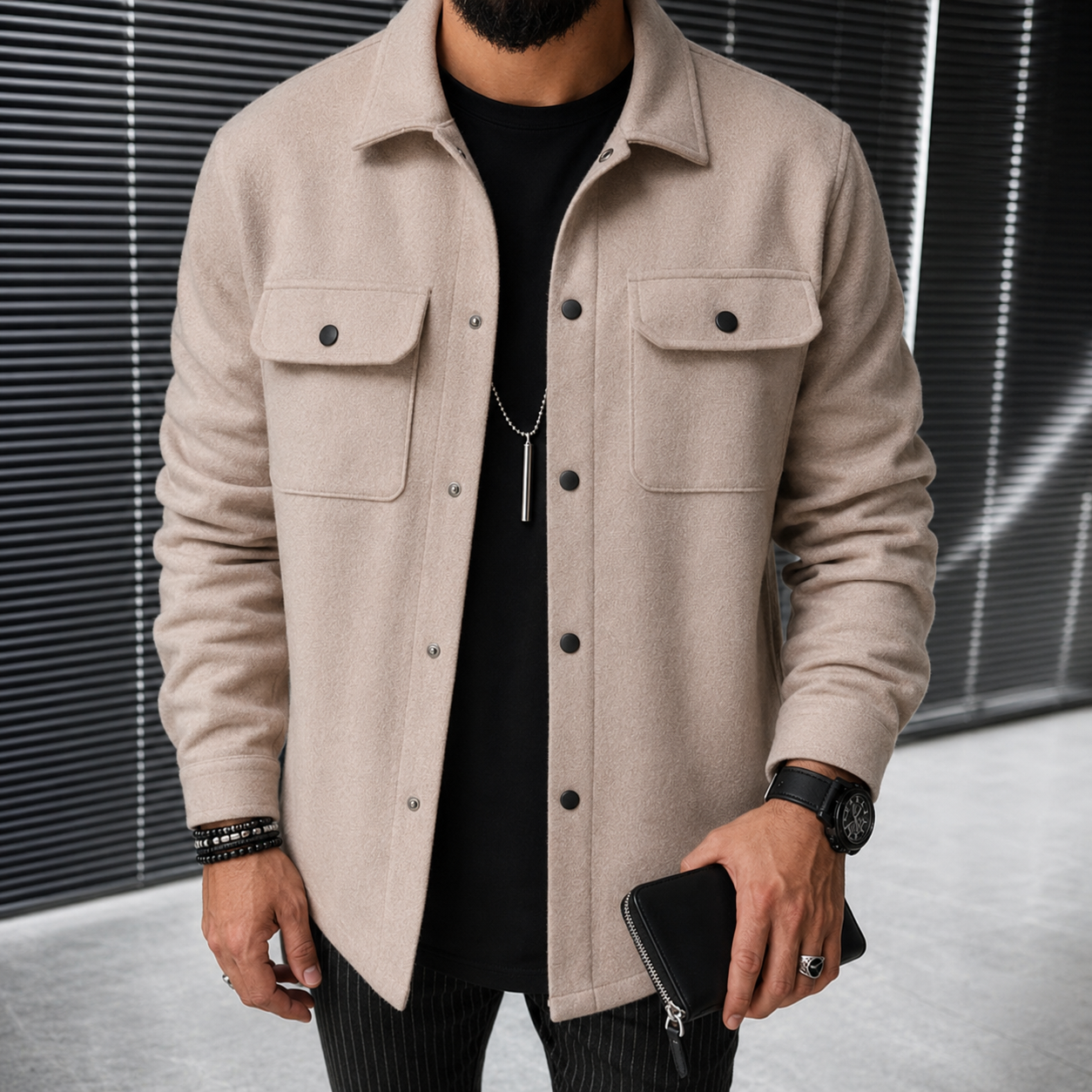 Finn – Overshirt mit Knöpfen für Herren