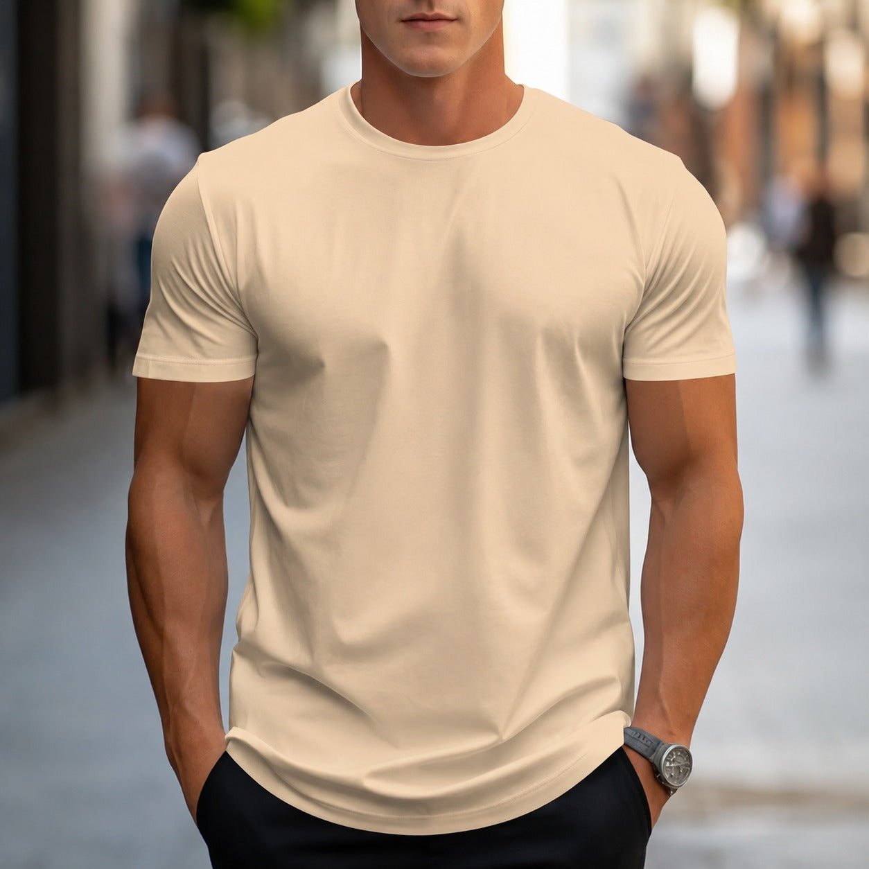 Owen - Lässiges, einfarbiges Herren-T-Shirt