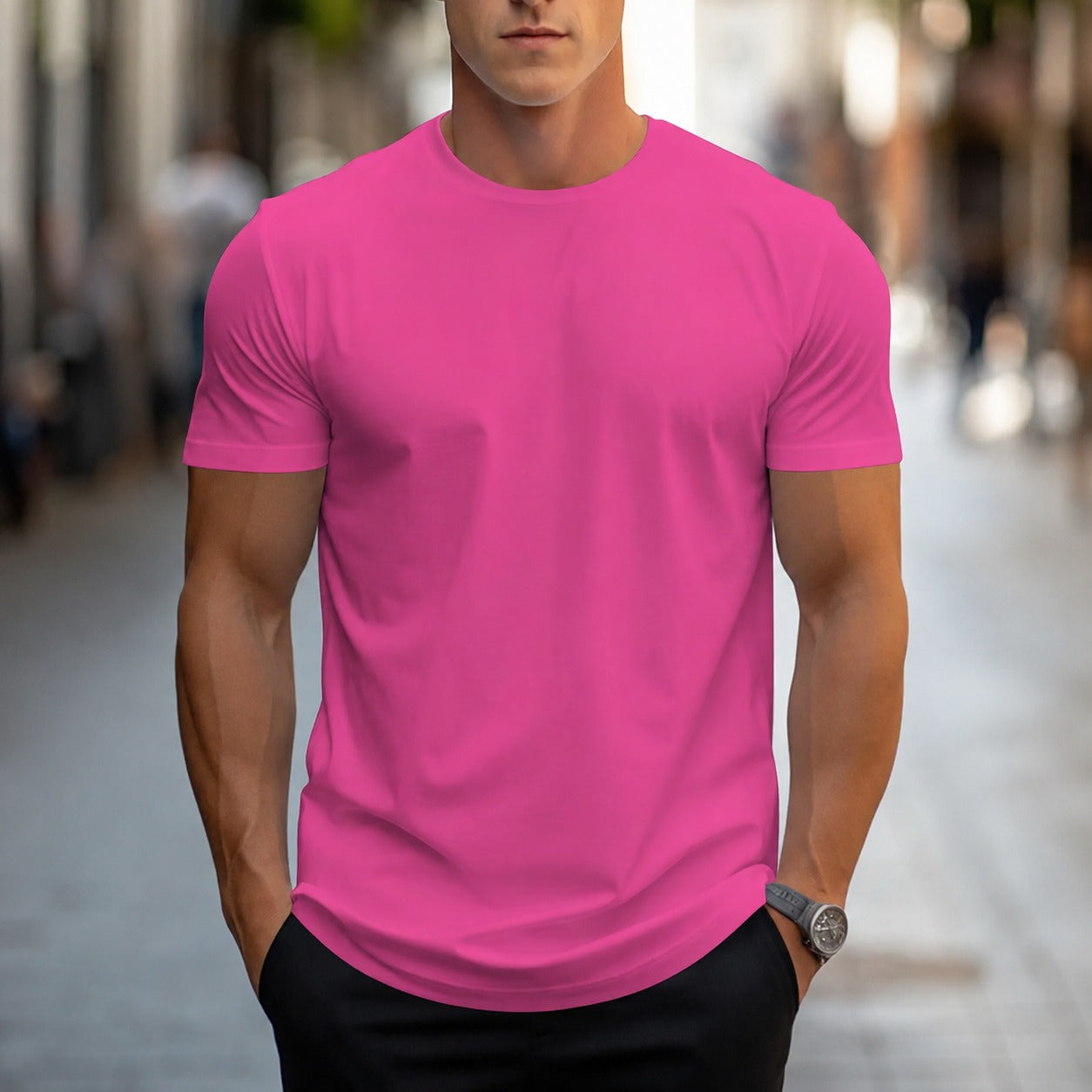 Owen - Lässiges, einfarbiges Herren-T-Shirt
