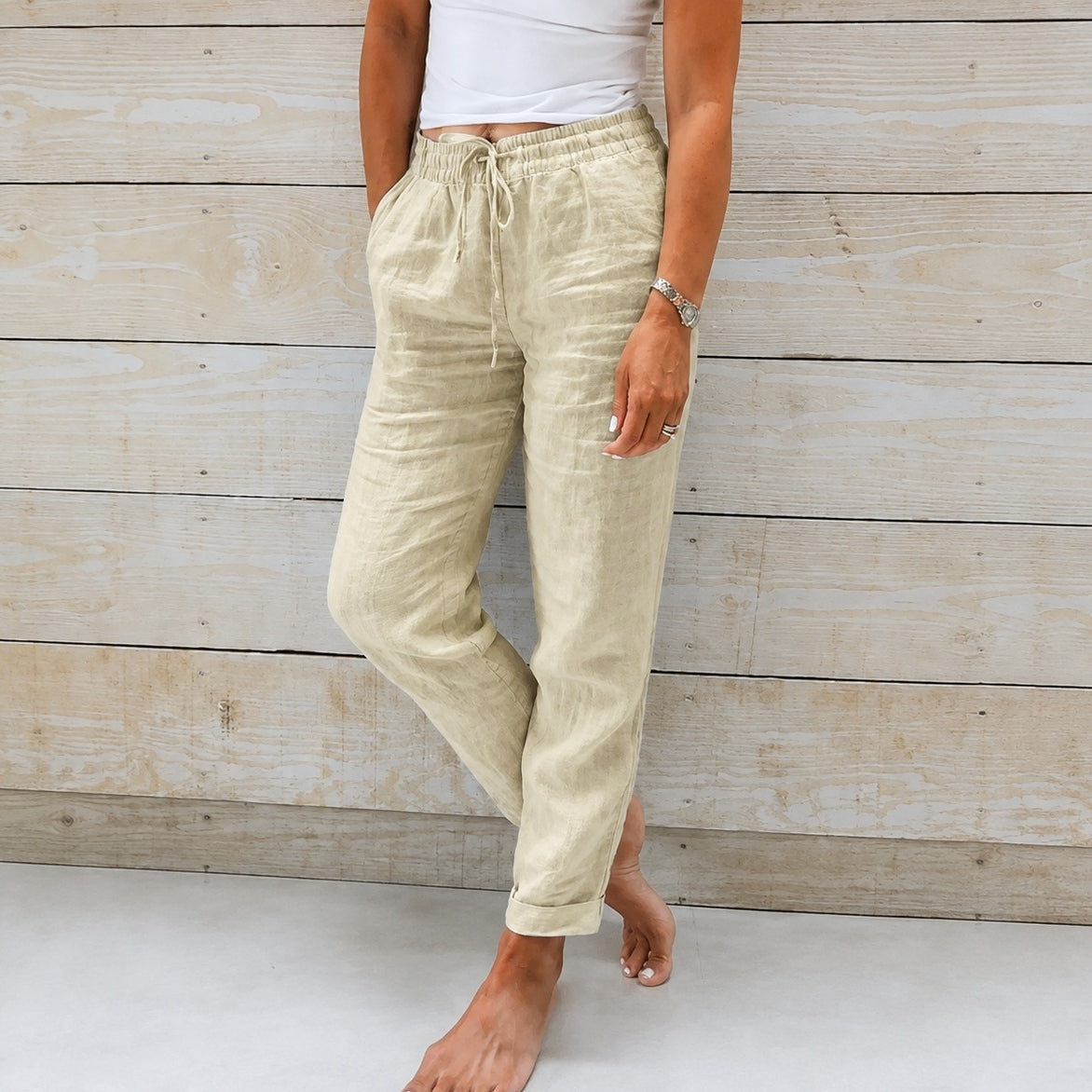 Stacy - Lässige Damenhose aus leichtem Stoff