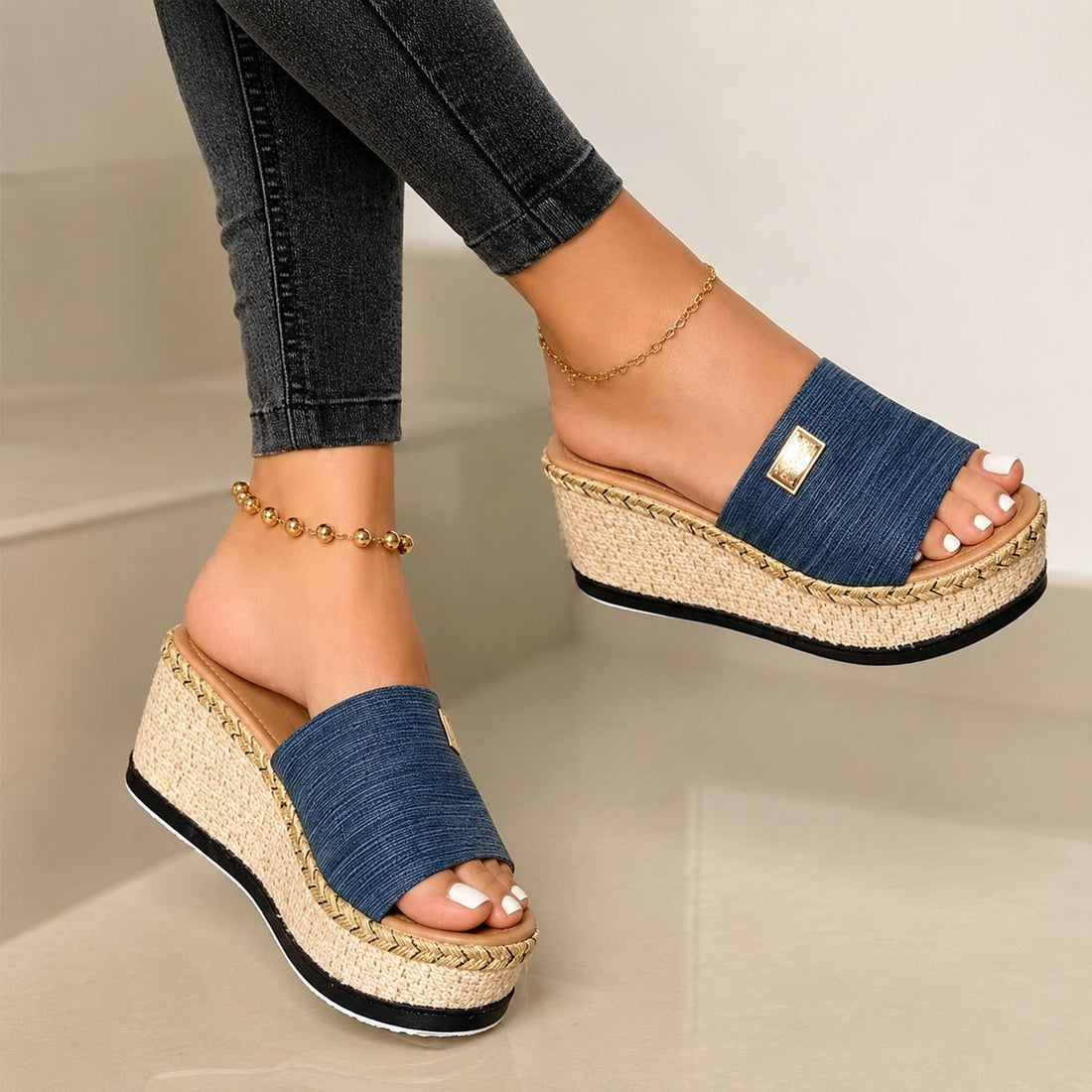 Camilla - Elegante hohe Keilabsatz-Sandalen