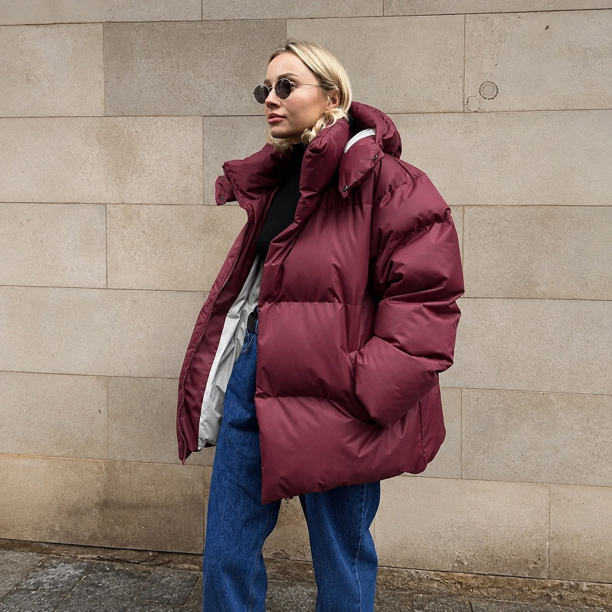 Natalia - Dicke Jacke mit Kapuze