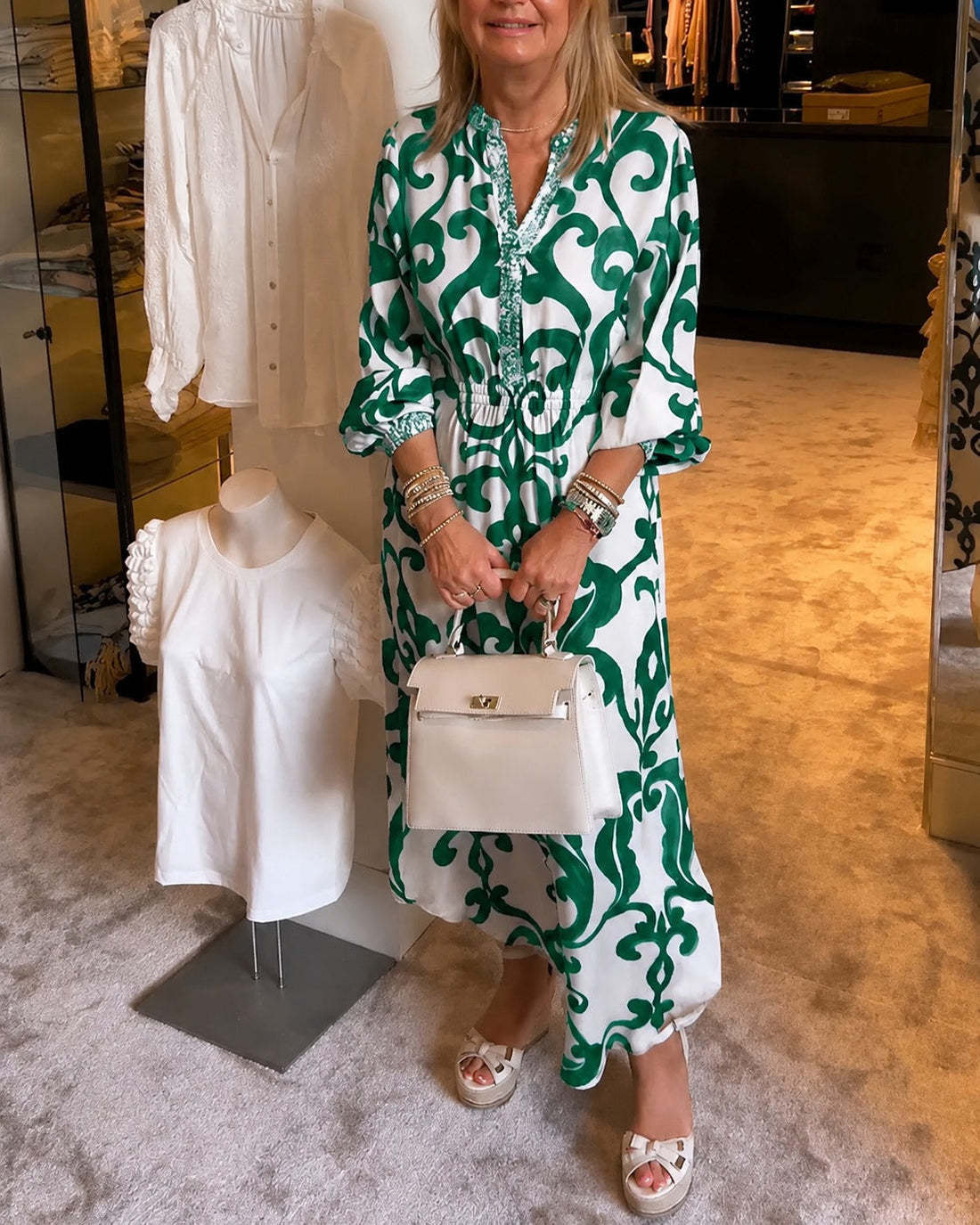 Daisie - Schickes Kleid mit V-Ausschnitt in lockerer Form
