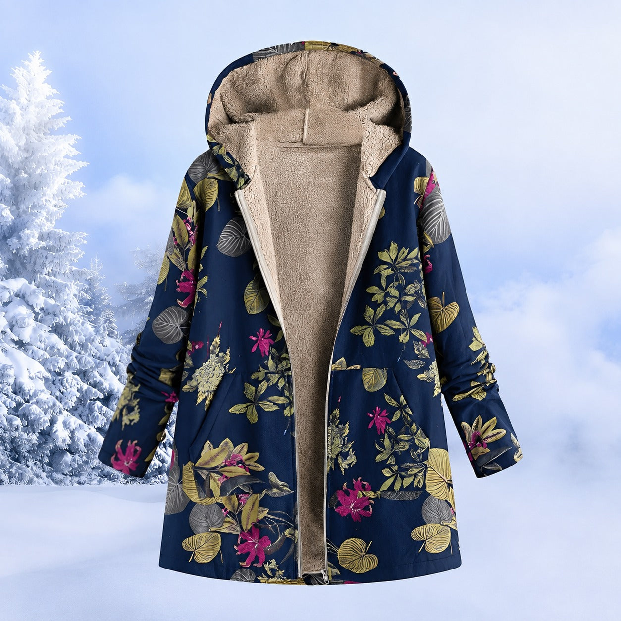 FluffCoat - Farbenfrohe, stilvolle Winterjacke