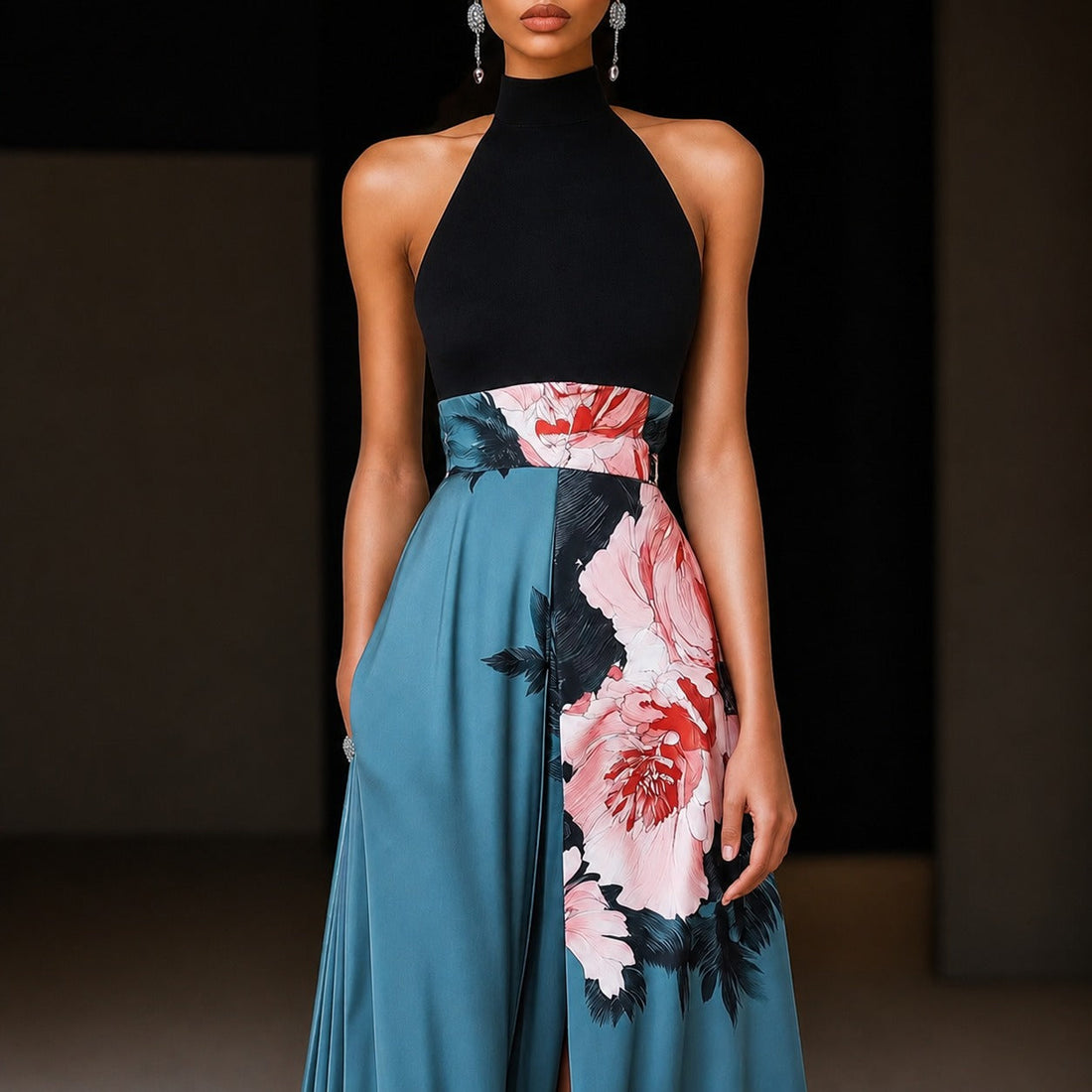 Annie - Ärmelloses Maxikleid mit Blumendesign