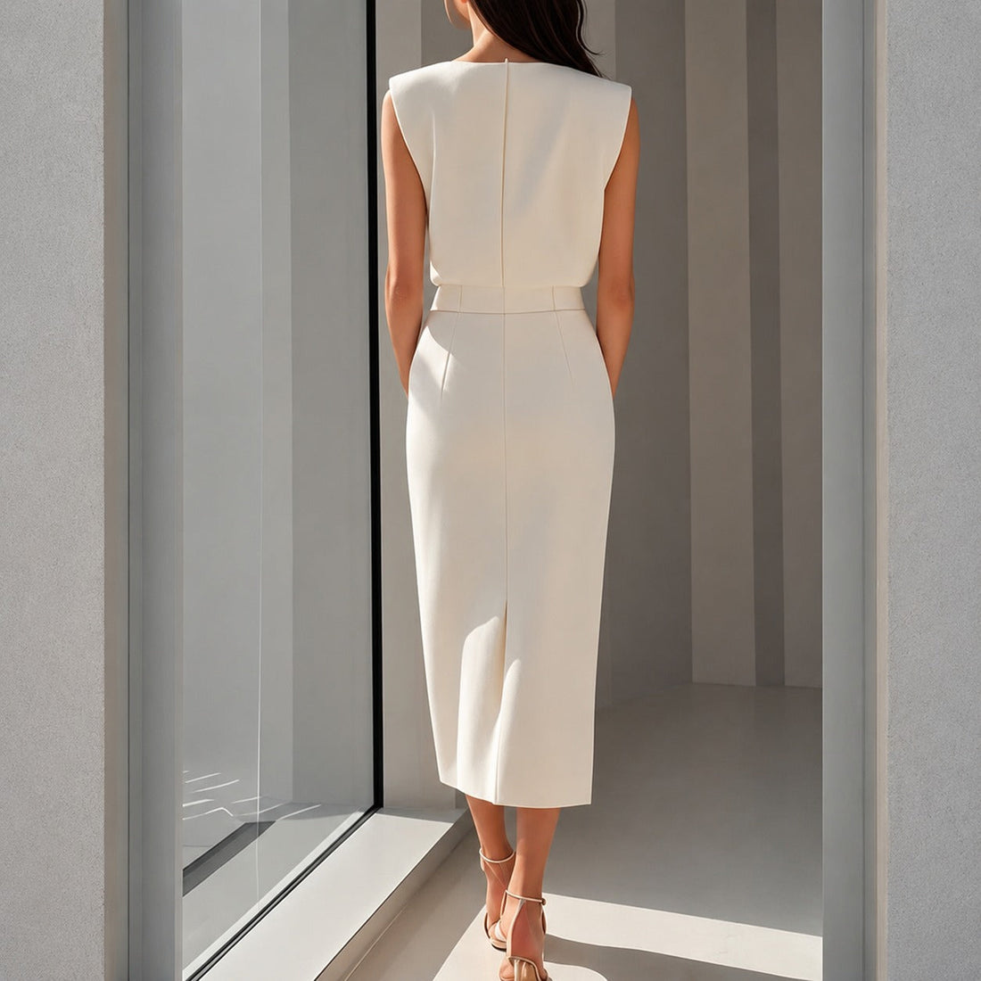 Ruth - Stilvolles Midi-Kleid mit Schlitz