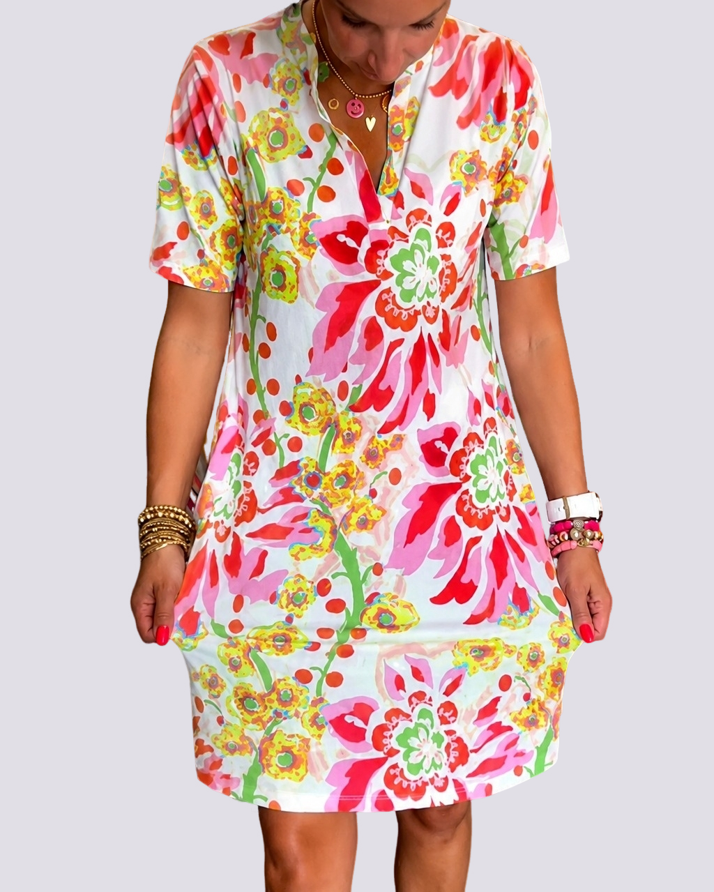Pauline - Kleid mit Blumenmotiven