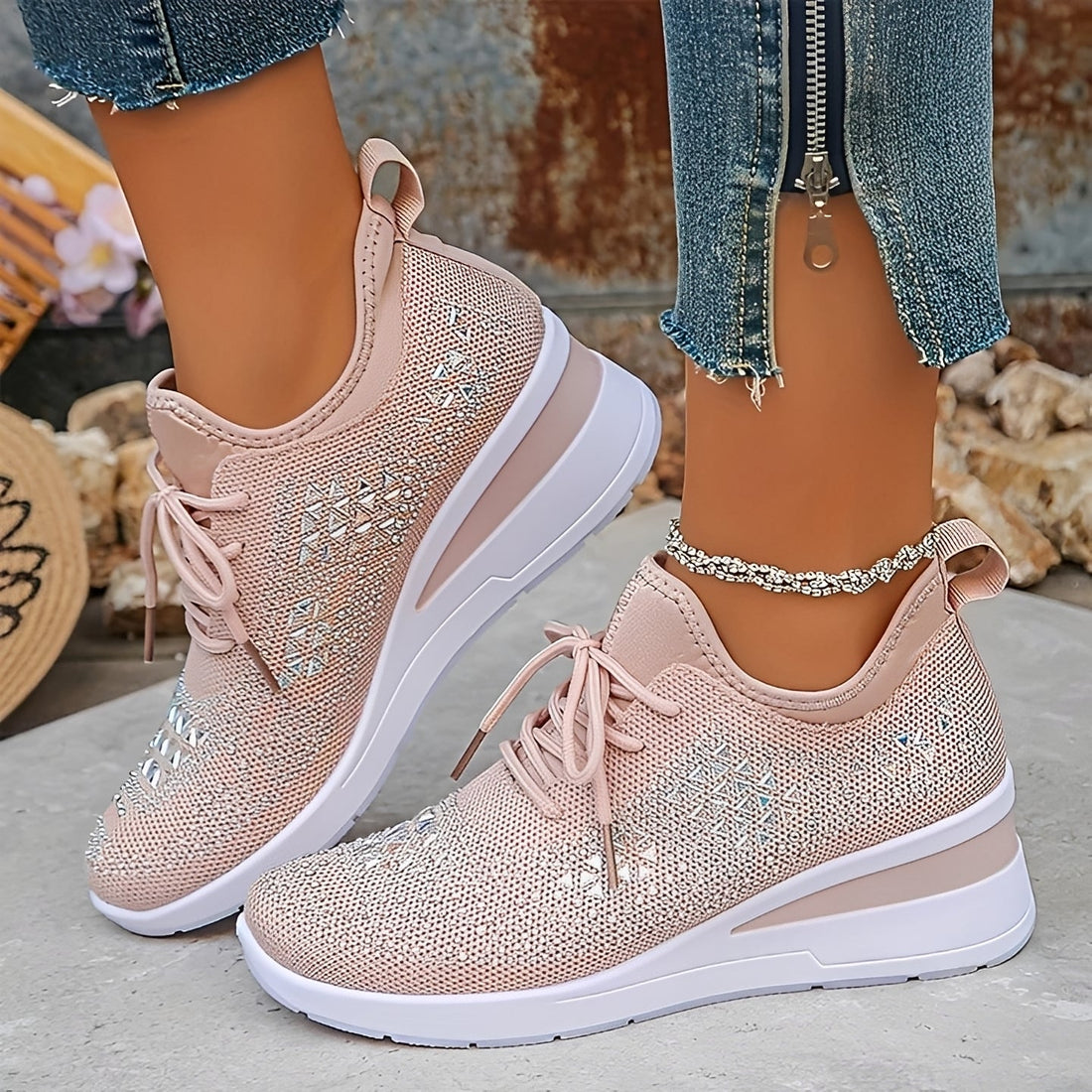 Elodie - Stylische und komfortable Sneakers mit glänzenden Details