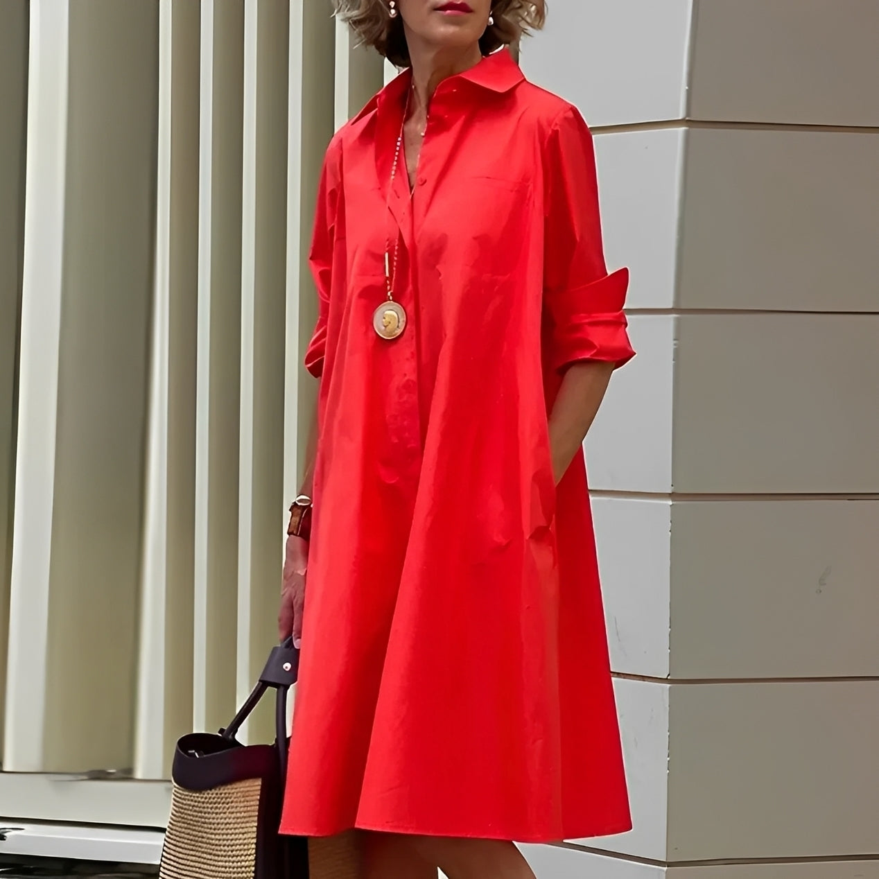 Alissa - Lockeres und bequemes Midi-Kleid für Damen