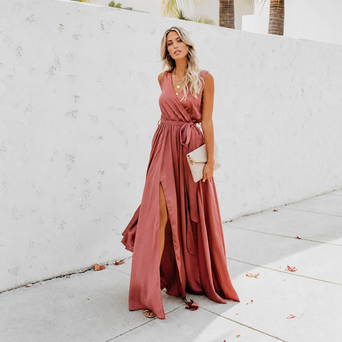 Kareem - Bequemes Maxikleid mit Gürtel