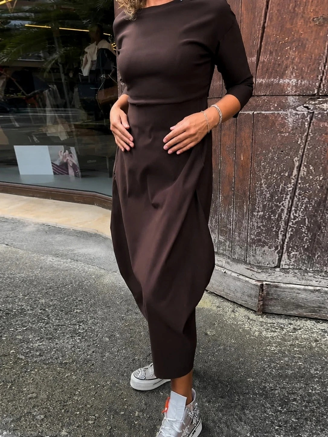 Elsie - Bequemes Langarmkleid