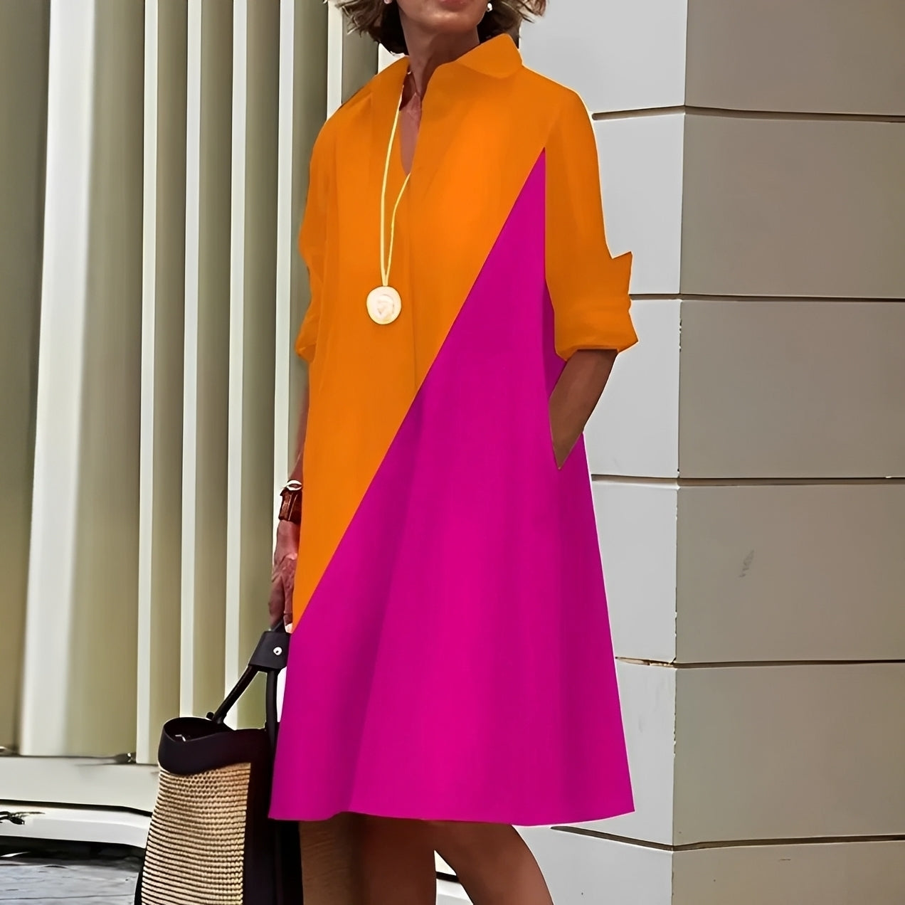 Alissa - Lockeres und bequemes Midi-Kleid für Damen