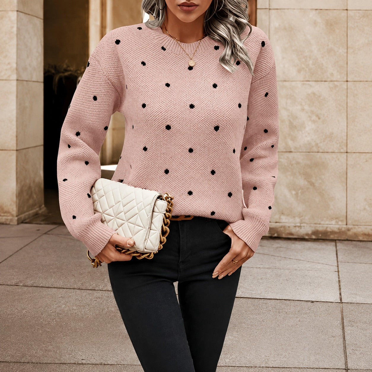 Karly - Damenpullover mit Polka-Dot-Muster