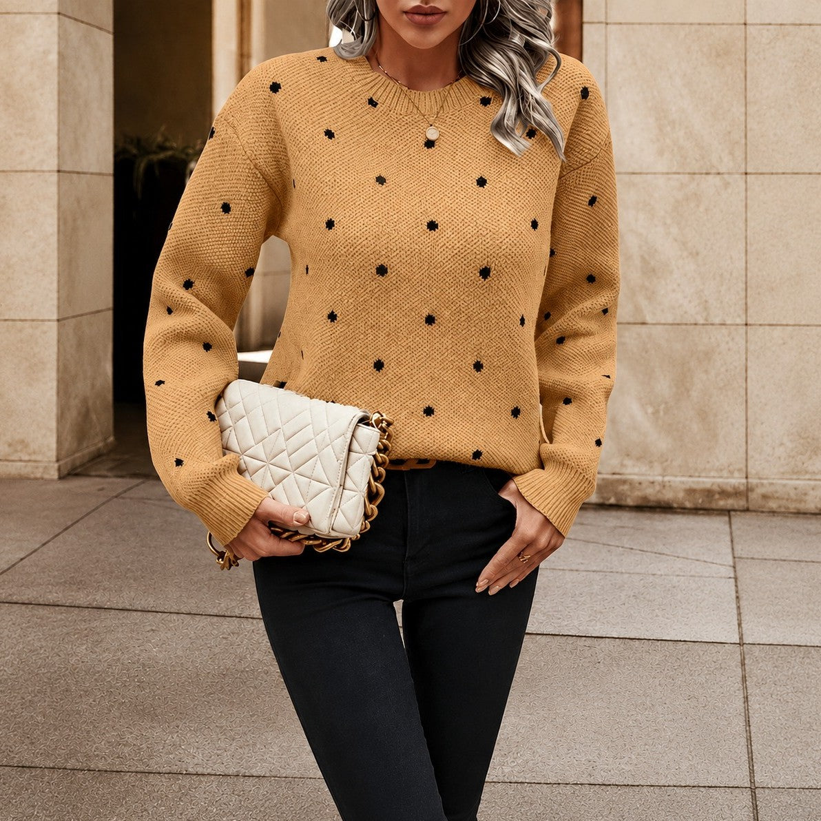 Karly - Damenpullover mit Polka-Dot-Muster