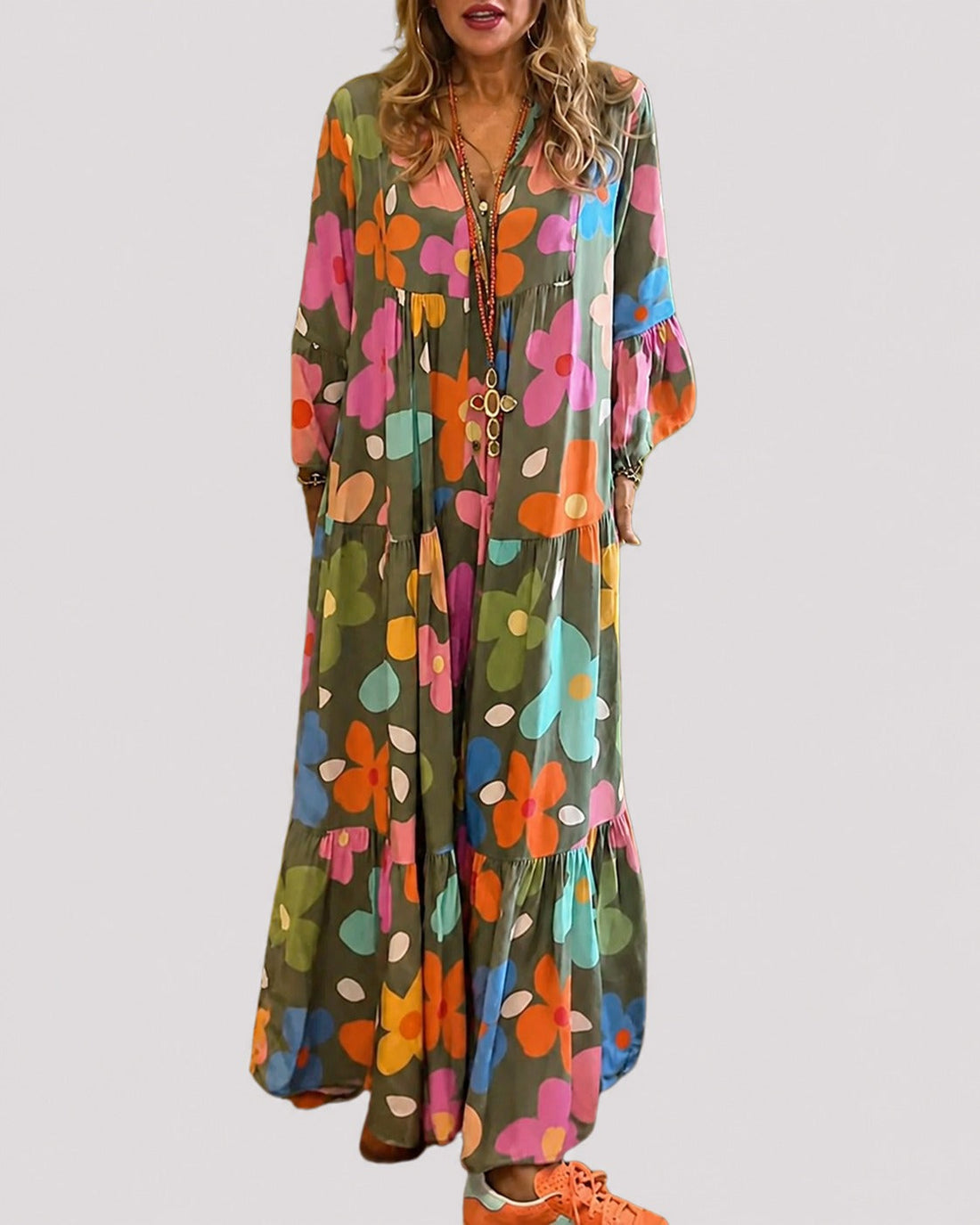 Alana - Bequemes farbenfrohes Kleid mit lockerem Schnitt