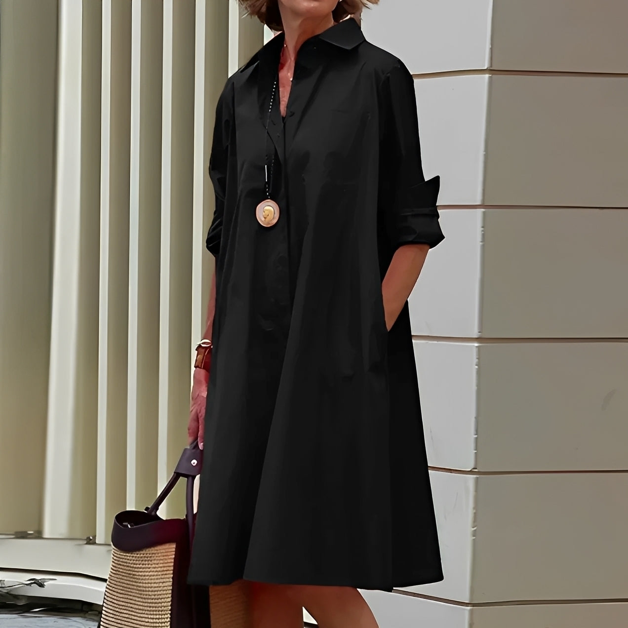 Alissa - Lockeres und bequemes Midi-Kleid für Damen