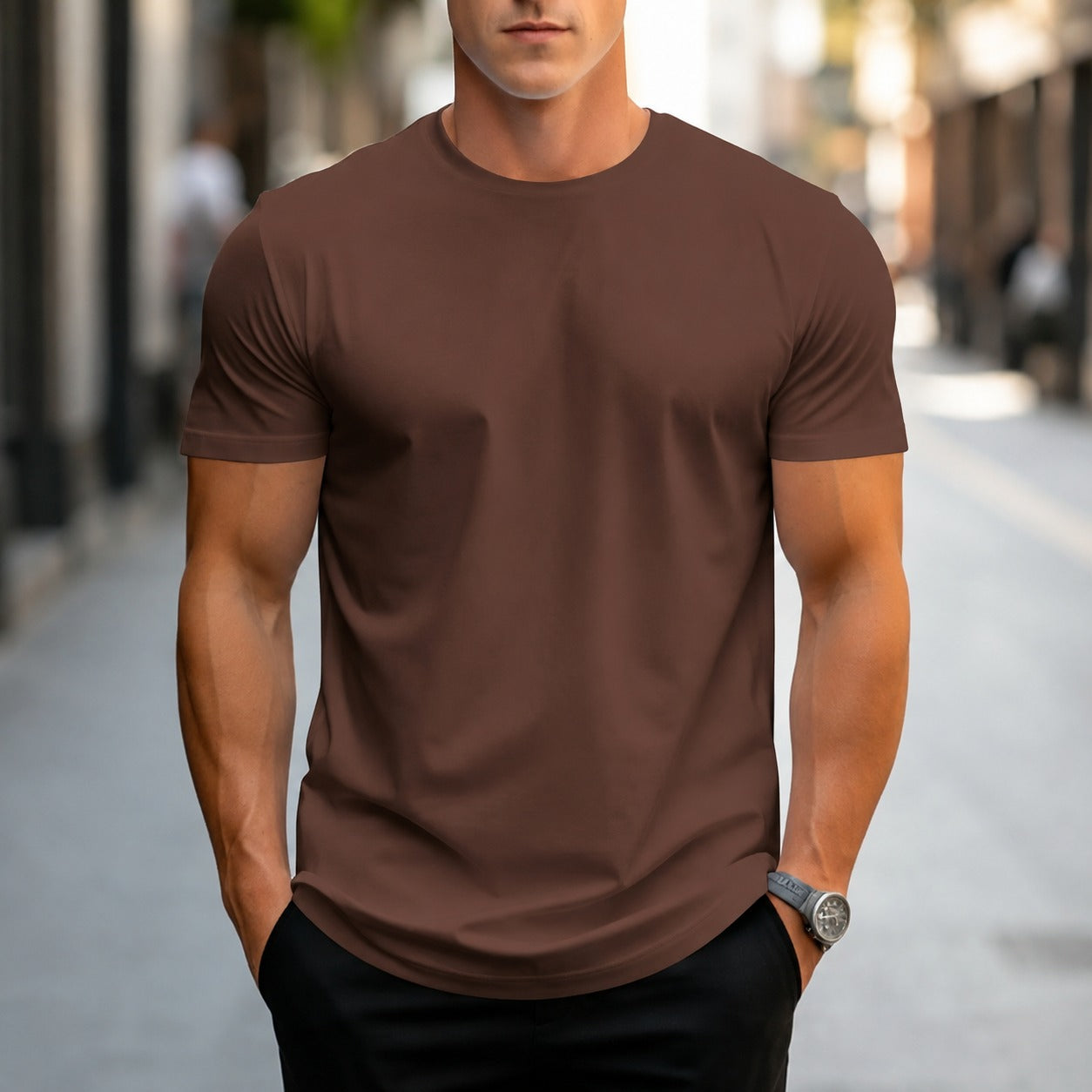 Owen - Lässiges, einfarbiges Herren-T-Shirt