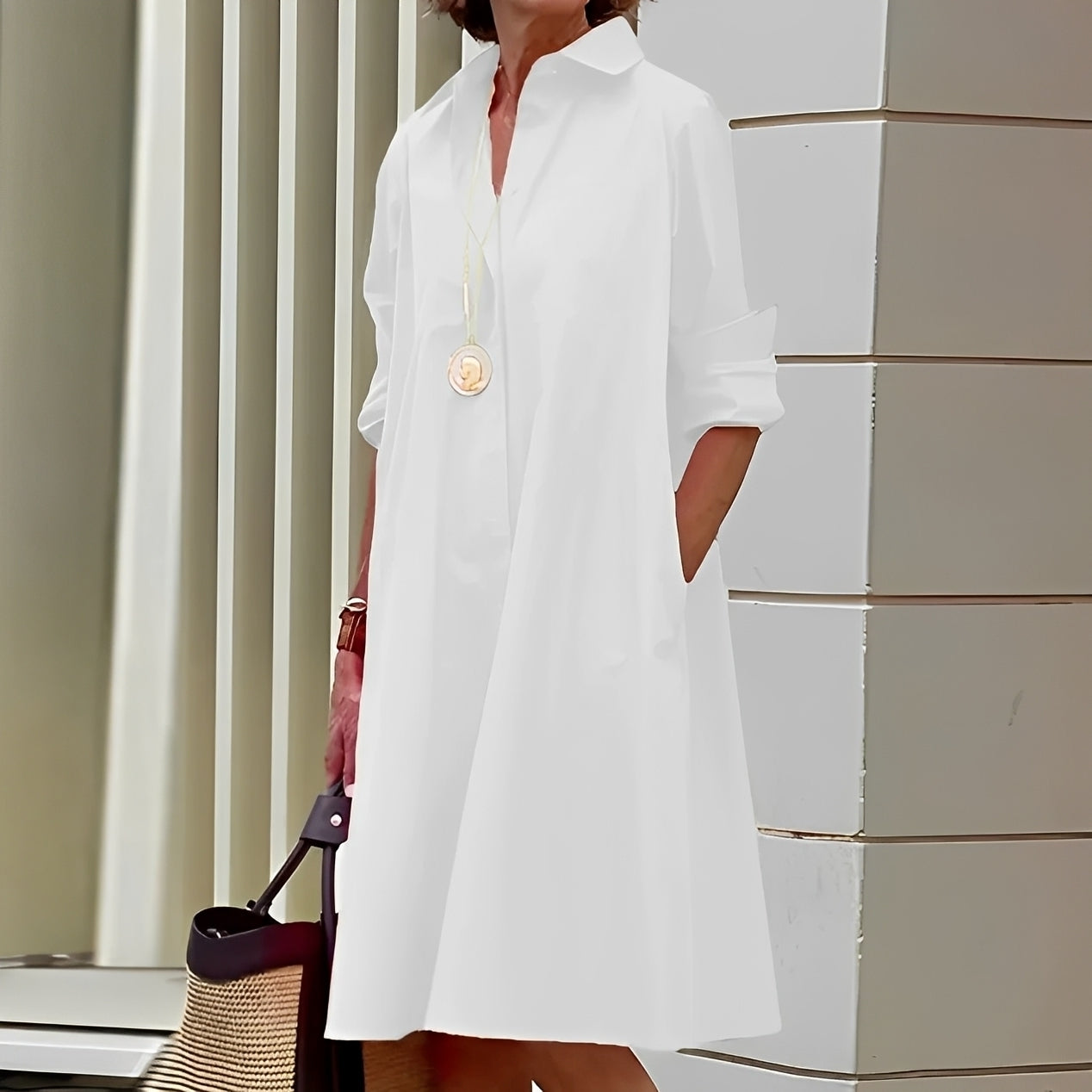 Alissa - Lockeres und bequemes Midi-Kleid für Damen