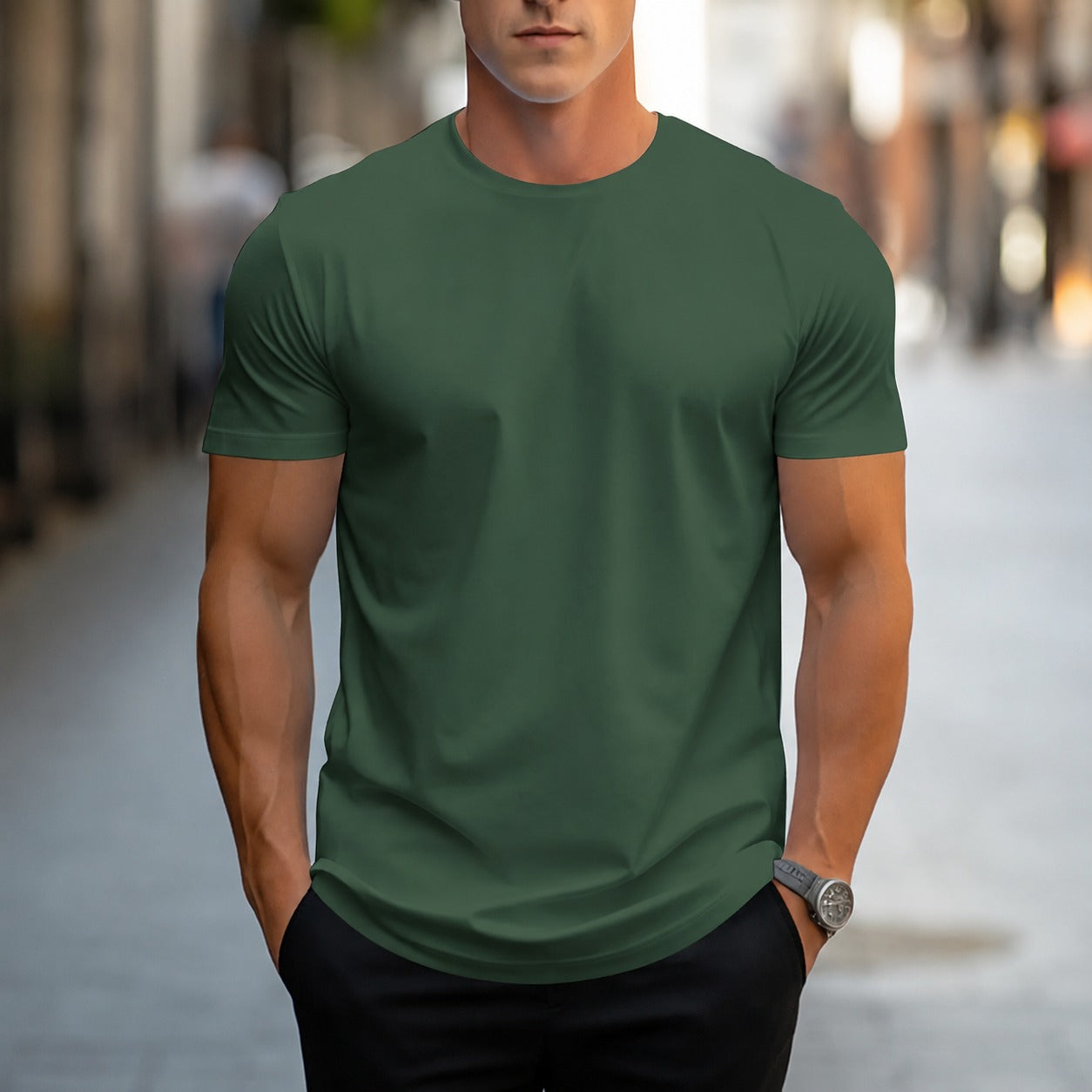 Owen - Lässiges, einfarbiges Herren-T-Shirt