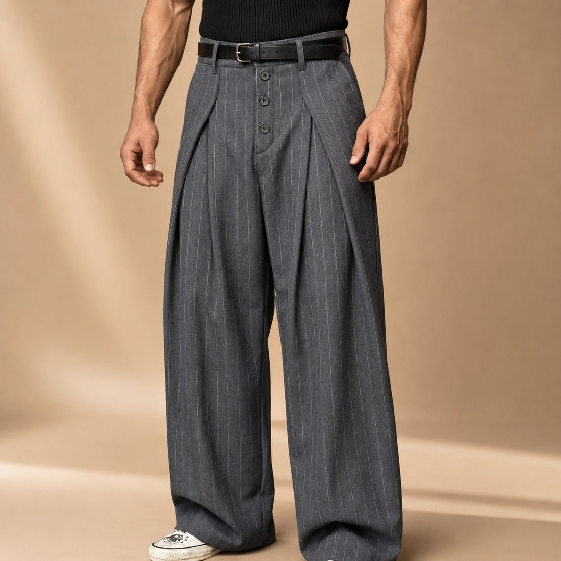 Farhan - Weite moderne Hose mit Streifen
