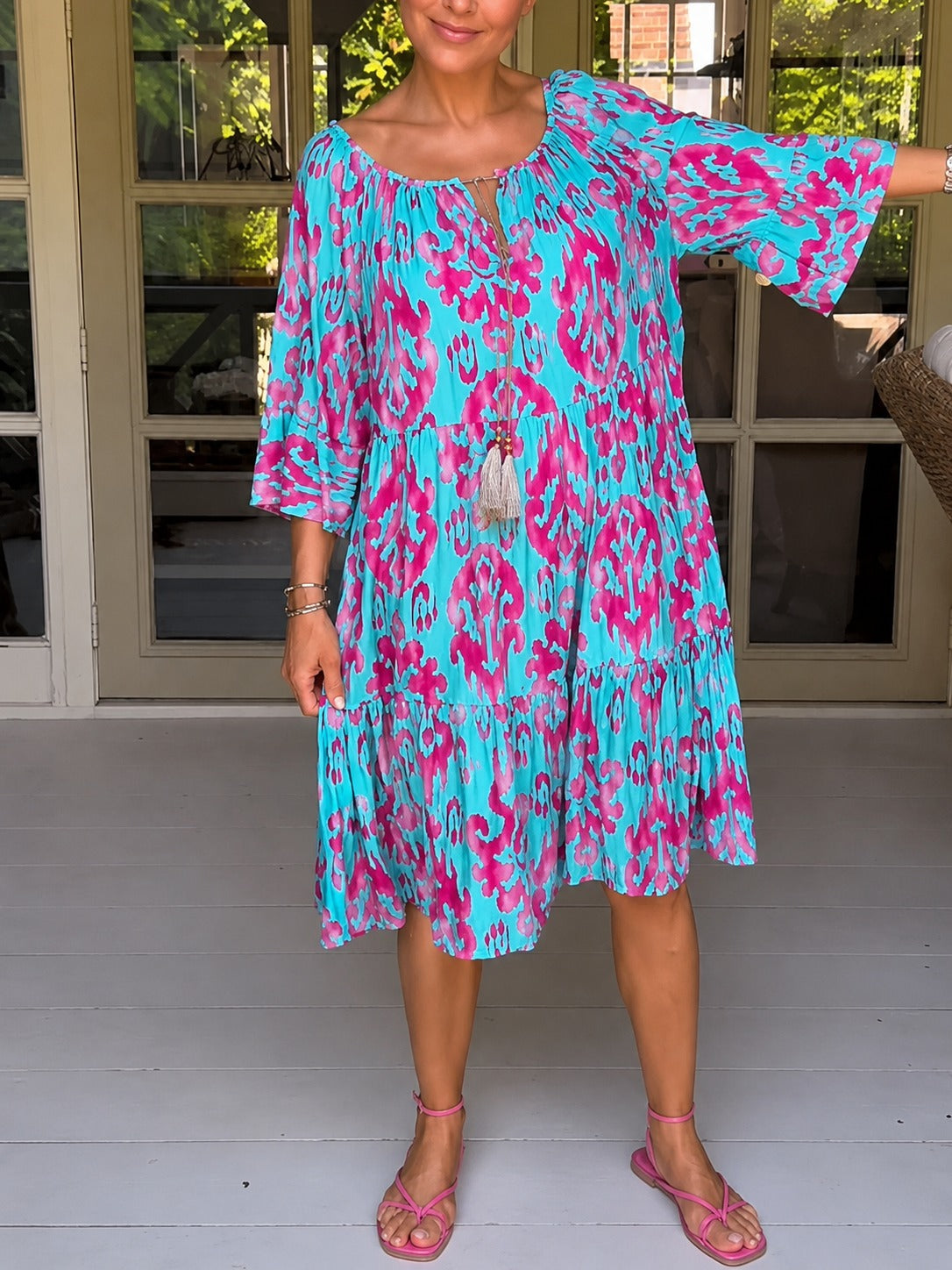 Jamie - Kleid mit weiten, geschwungenen Ärmeln