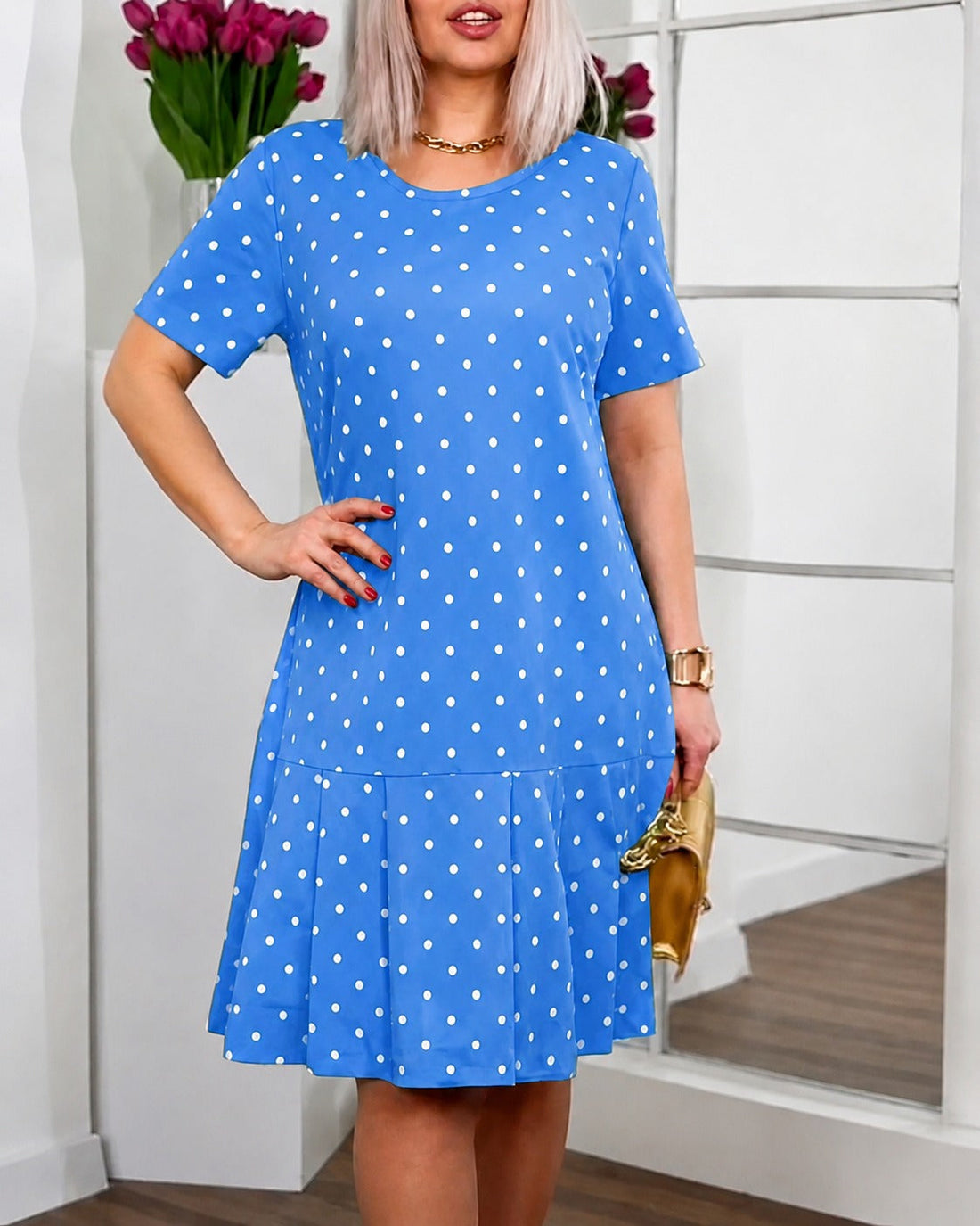 Amira - Locker sitzendes Punkte-Kleid