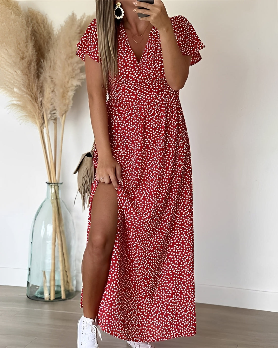 Kathleen - Maxi-Kleid mit Bequemlichkeit und Schlitz