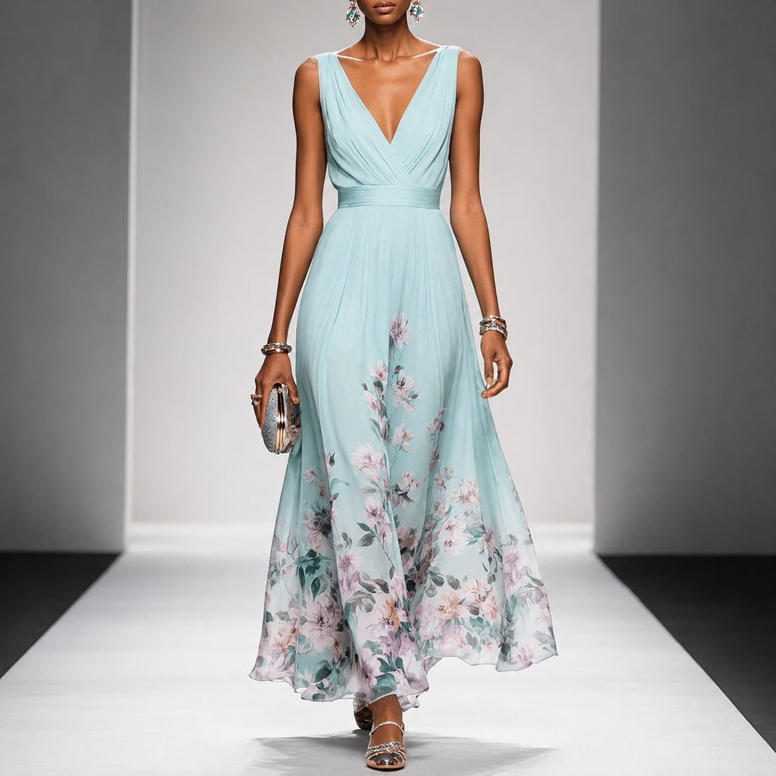 Tanisha - Langkleid mit Blumenprint