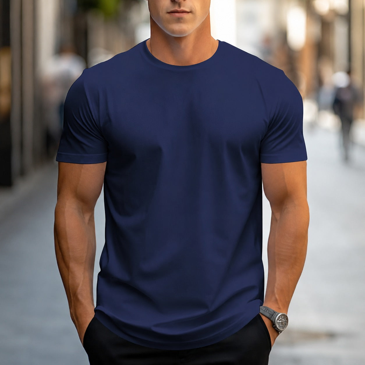 Owen - Lässiges, einfarbiges Herren-T-Shirt
