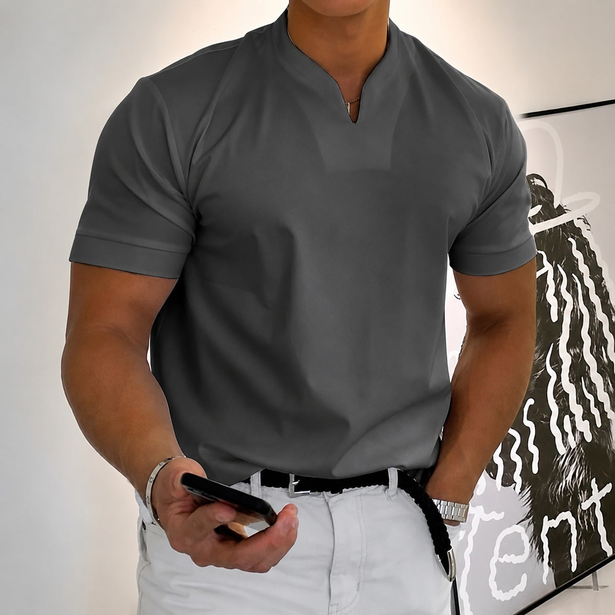 Jason - T-Shirt Fitness Herren Kurzarm