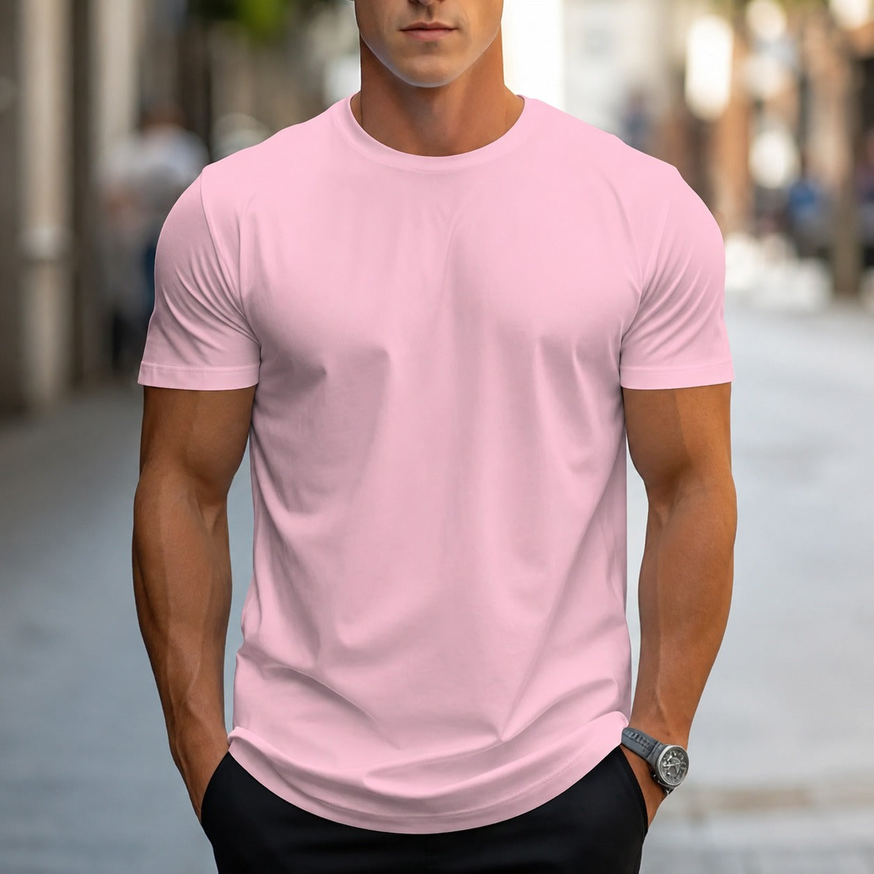 Owen - Lässiges, einfarbiges Herren-T-Shirt