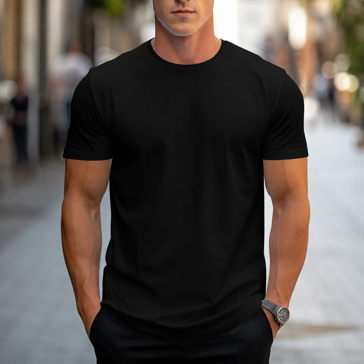 Owen - Lässiges, einfarbiges Herren-T-Shirt