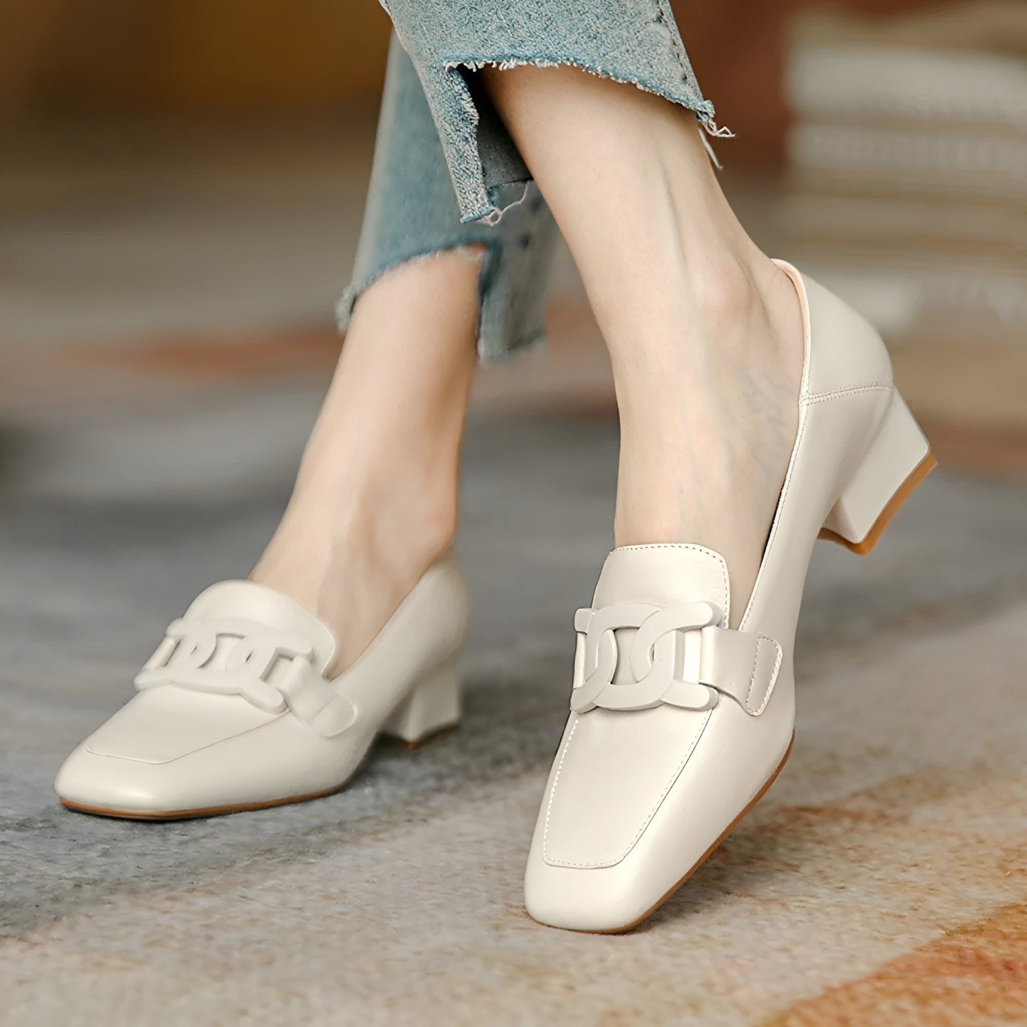 Maisha - Modische Mokassin-Schuhe mit Absatz