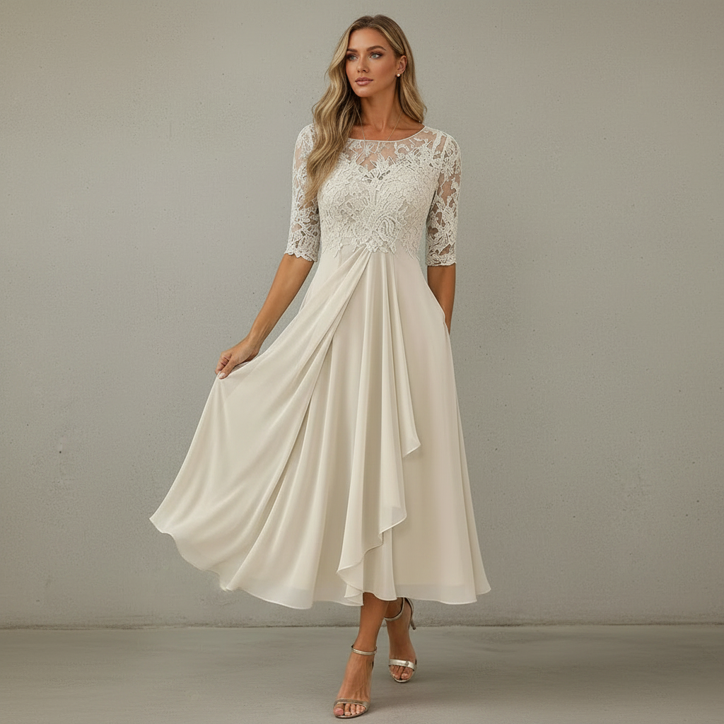 Yara - Schickes Chiffon-Midikleid
