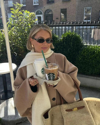 Jessy – Beige transitional coat for women